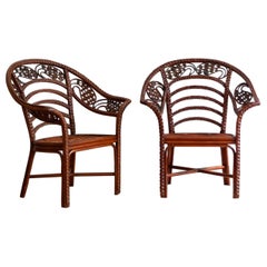 Coppia di poltrone in rattan - Anni '60