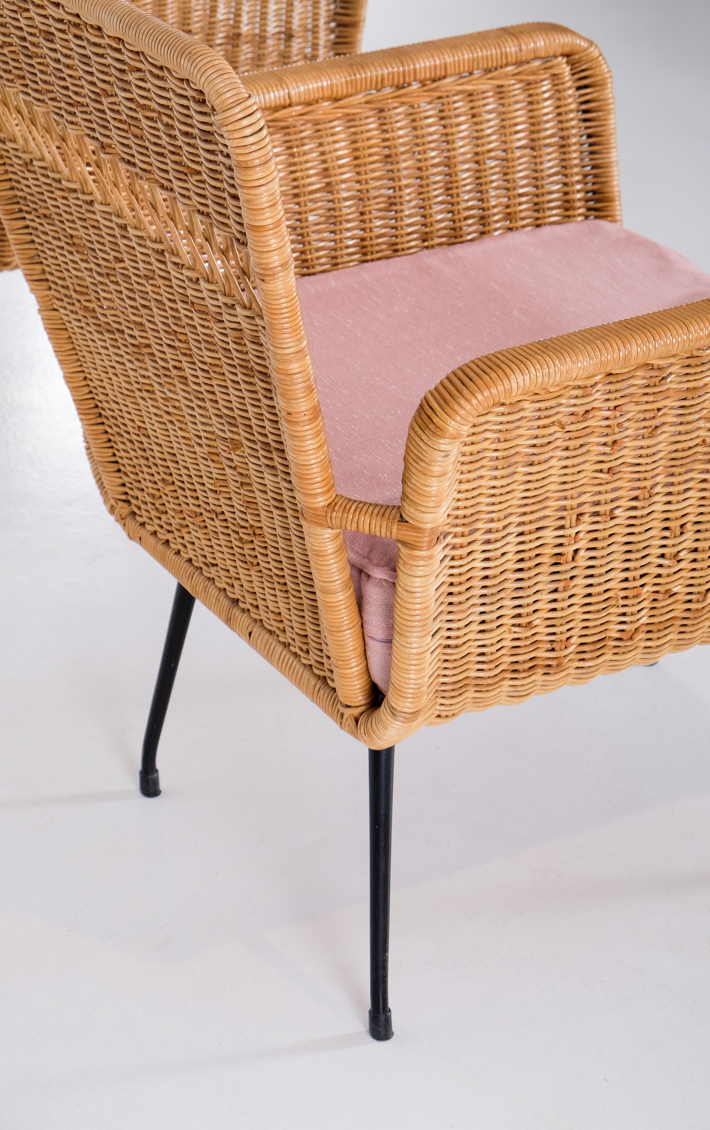 Brésilien Paire de fauteuils en rotin, Brésil, années 1960 en vente