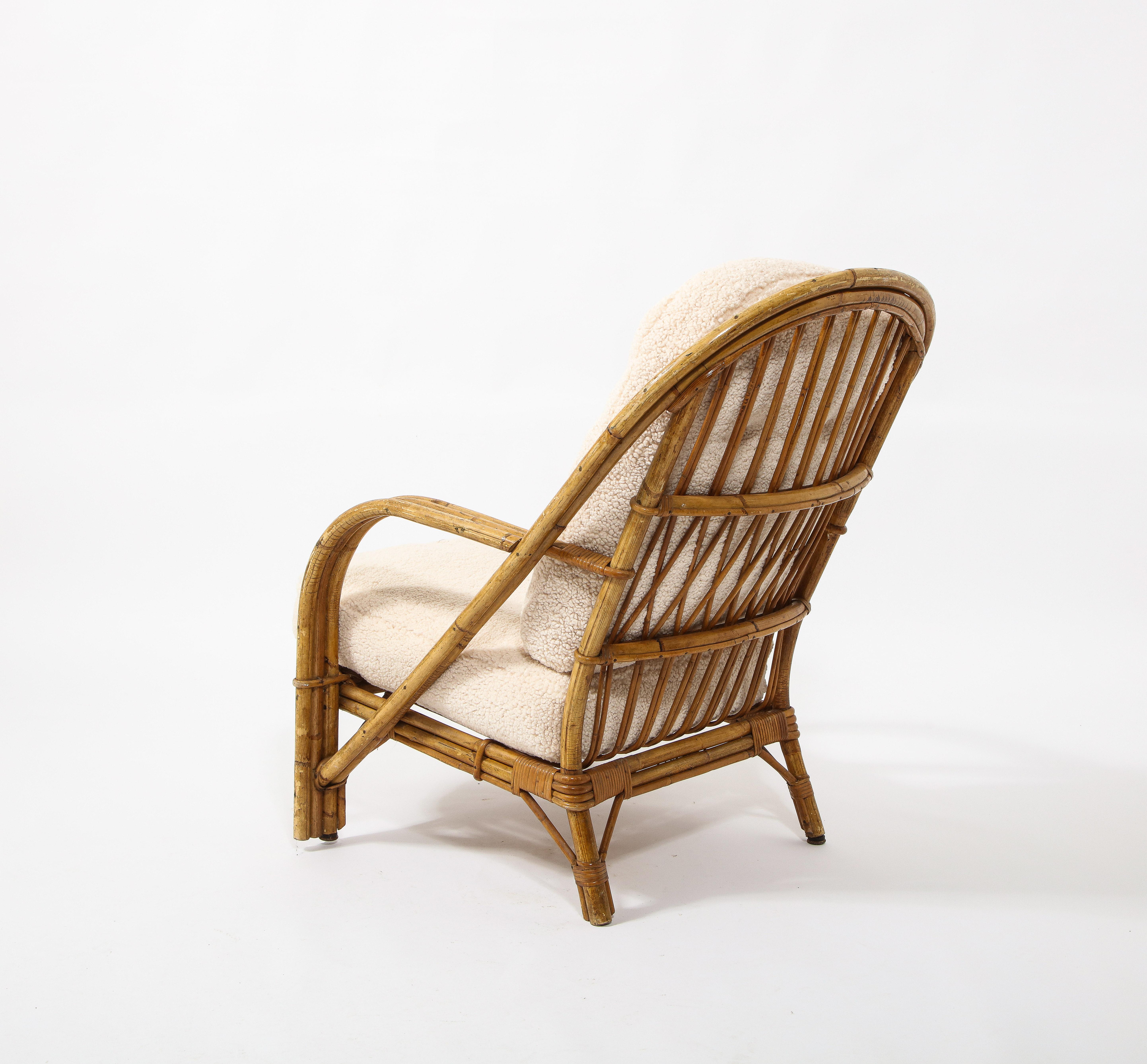 Pair of Rattan Armchairs by Audoux Minnet, France, 1960's 3