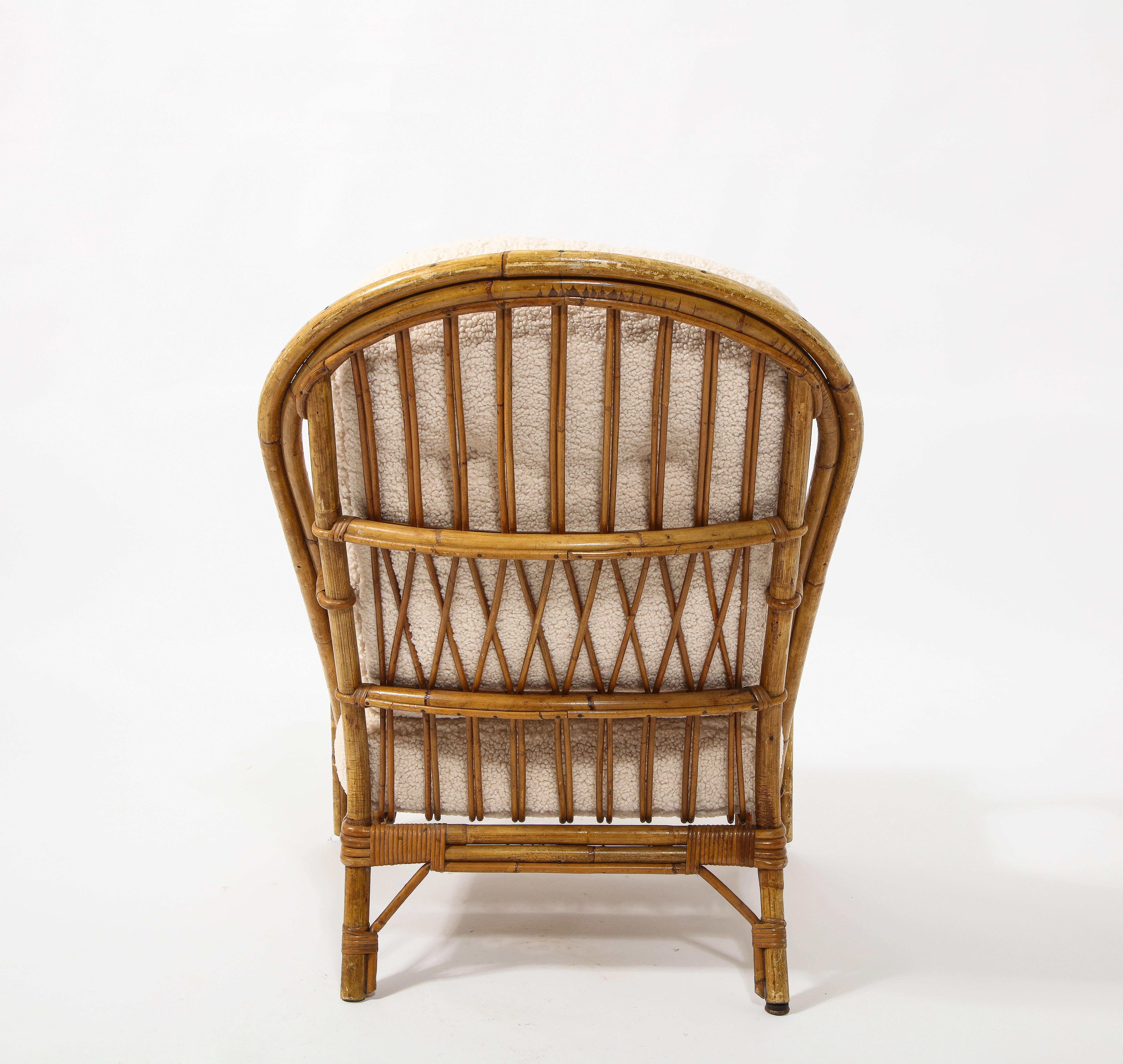 Pair of Rattan Armchairs by Audoux Minnet, France, 1960's 5