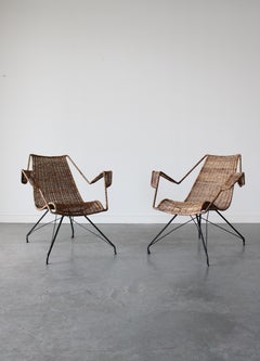 Coppia di poltrone in rattan di Martin Eisler and Martin Eisler per Forma, 1950