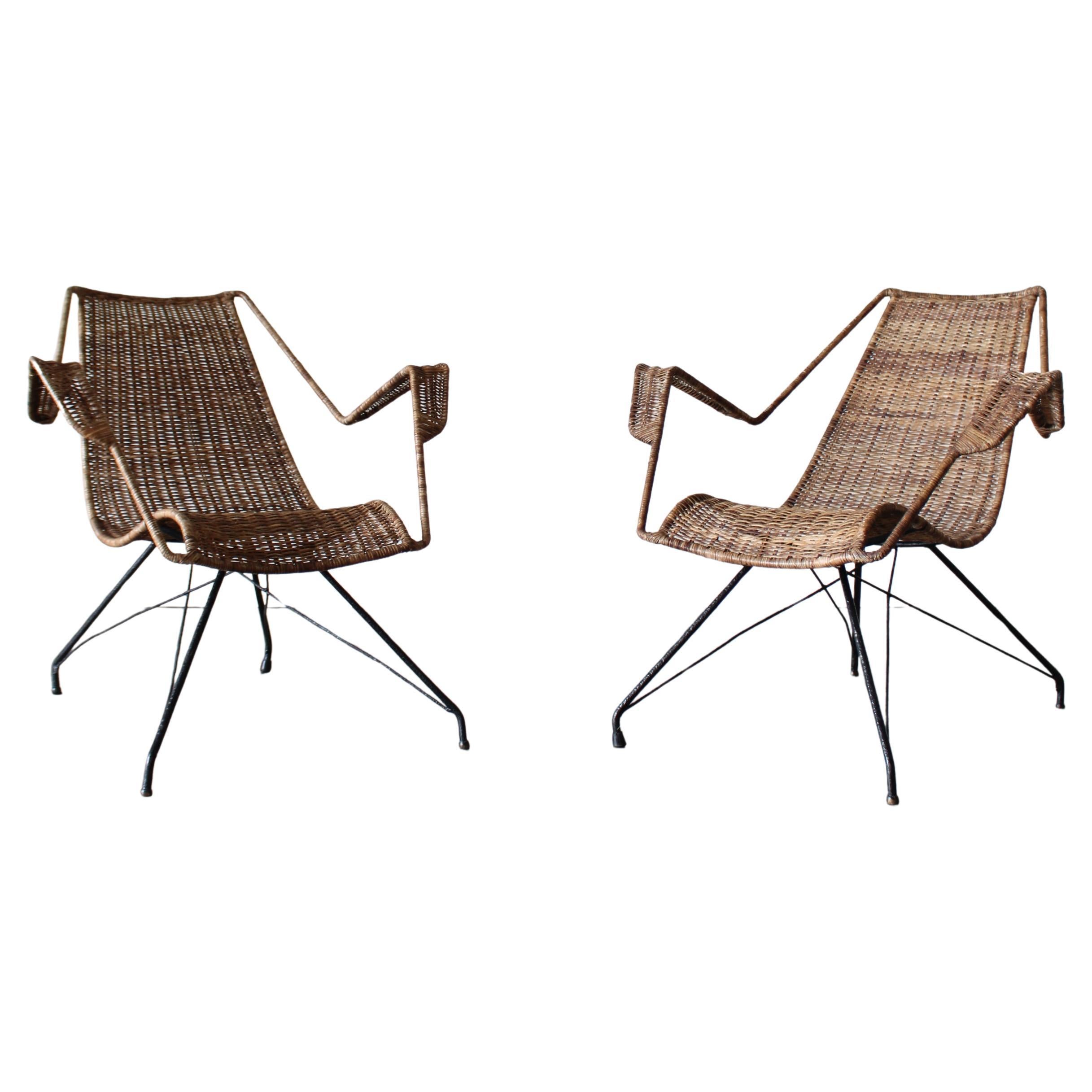 Pair of Rattan Armchairs by Martin Eisler and Carlo Hauner for Forma, 1950 For Sale