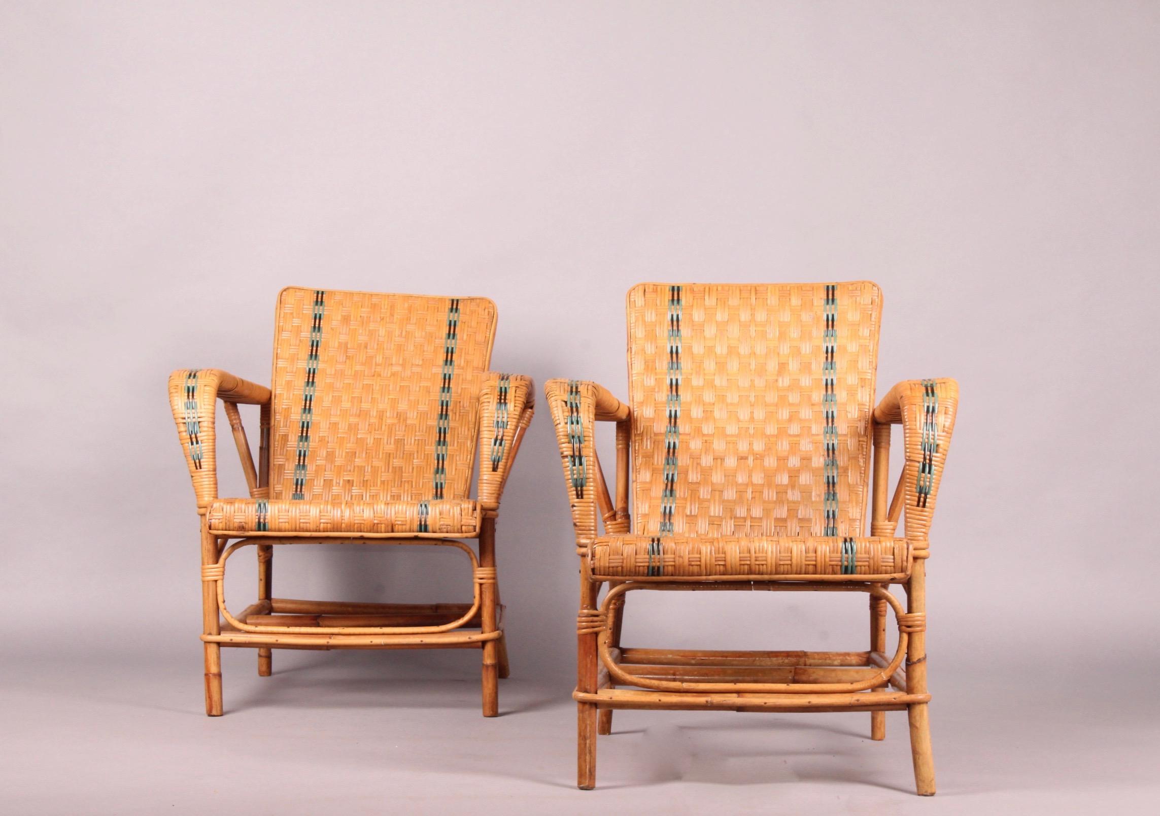 Pair of Rattan Armchairs 5