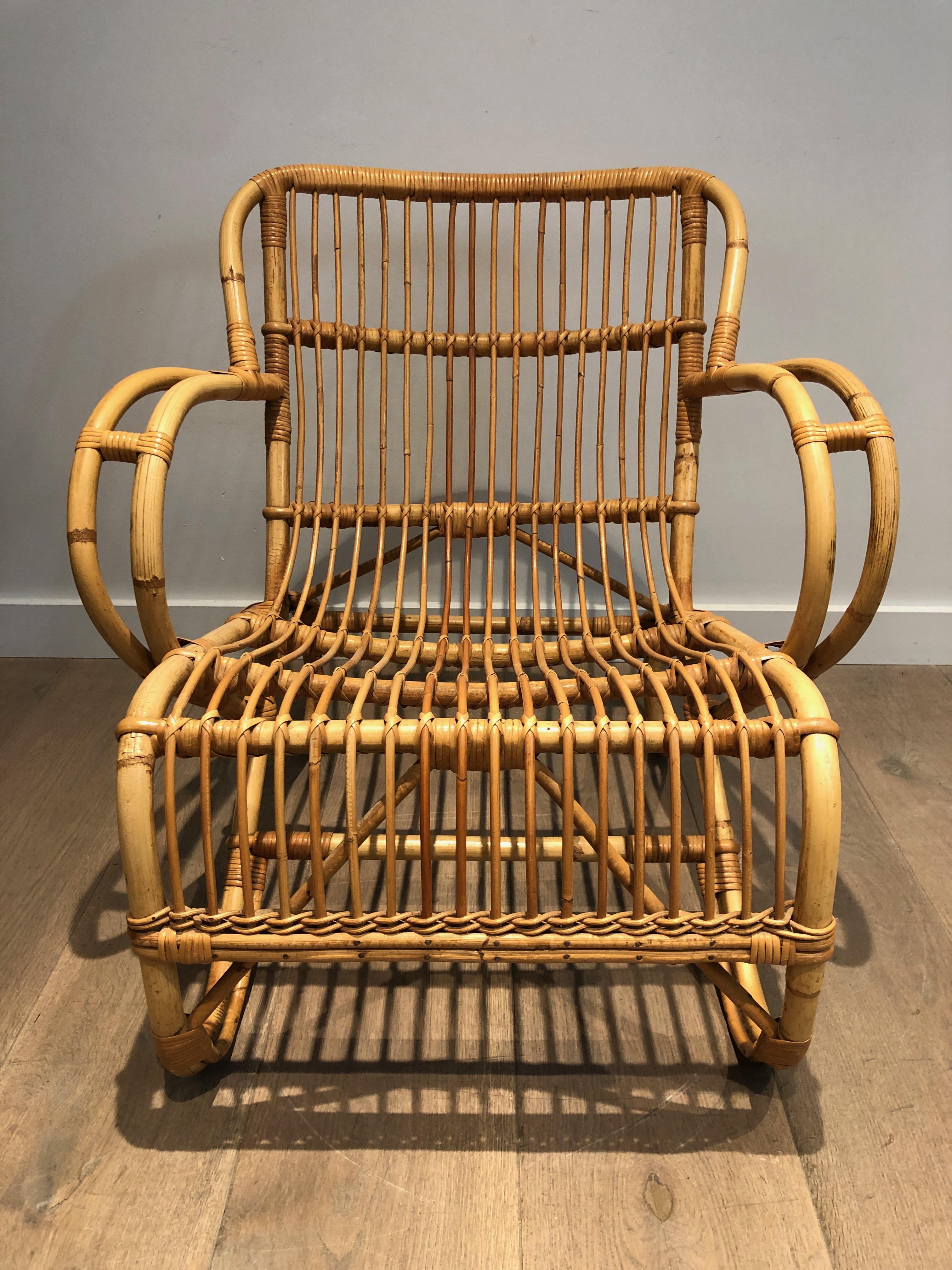 Pair of Rattan Armchairs For Sale 5