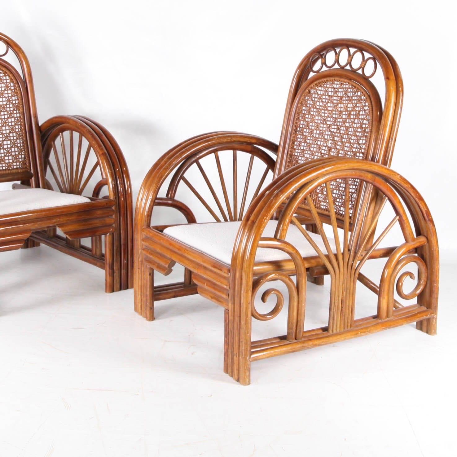 Coppia di poltrone in rattan in vendita 7