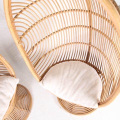 Pair of rattan armchairs