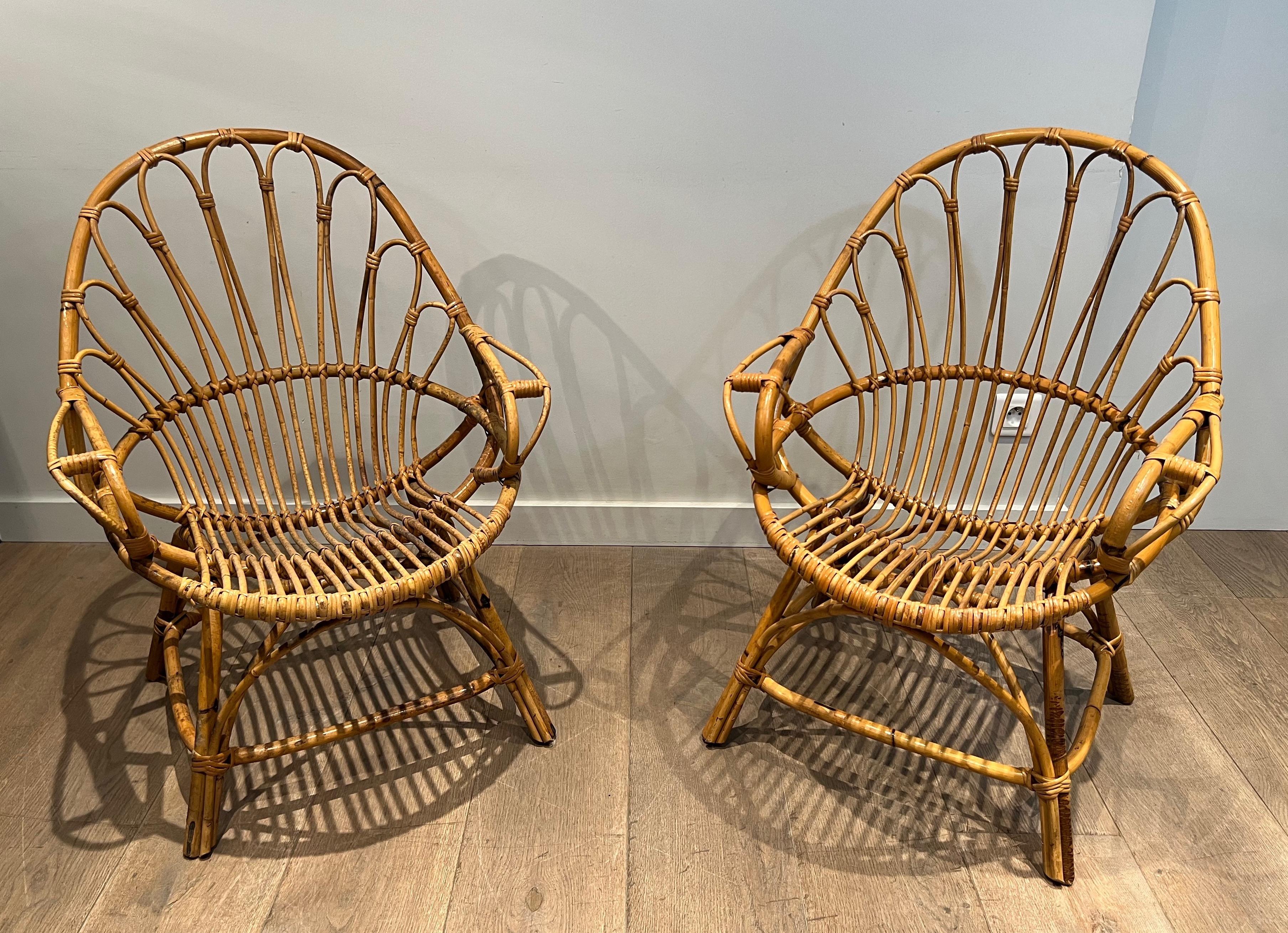 Pair of Rattan Armchairs For Sale 14