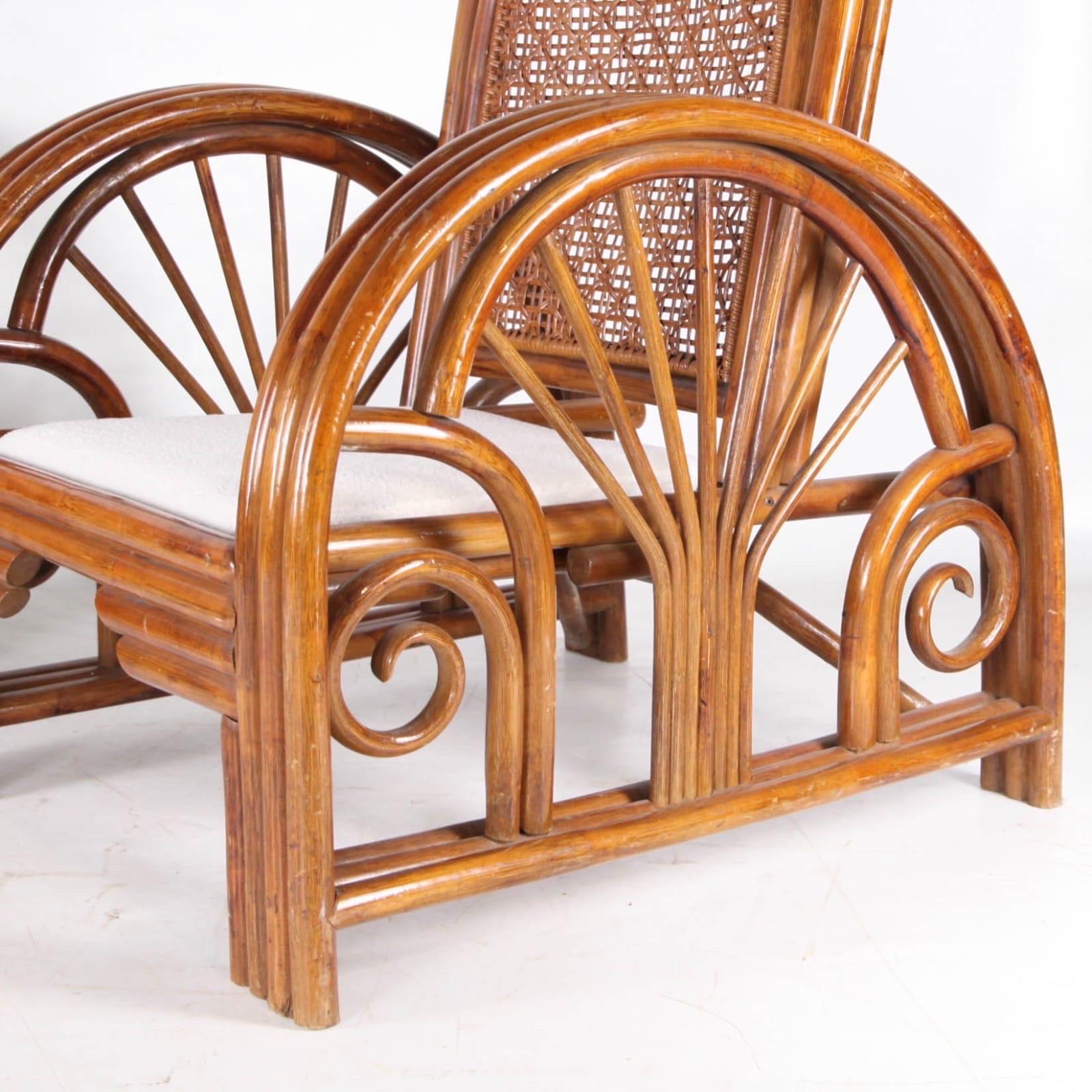 Rattan Coppia di poltrone in rattan in vendita