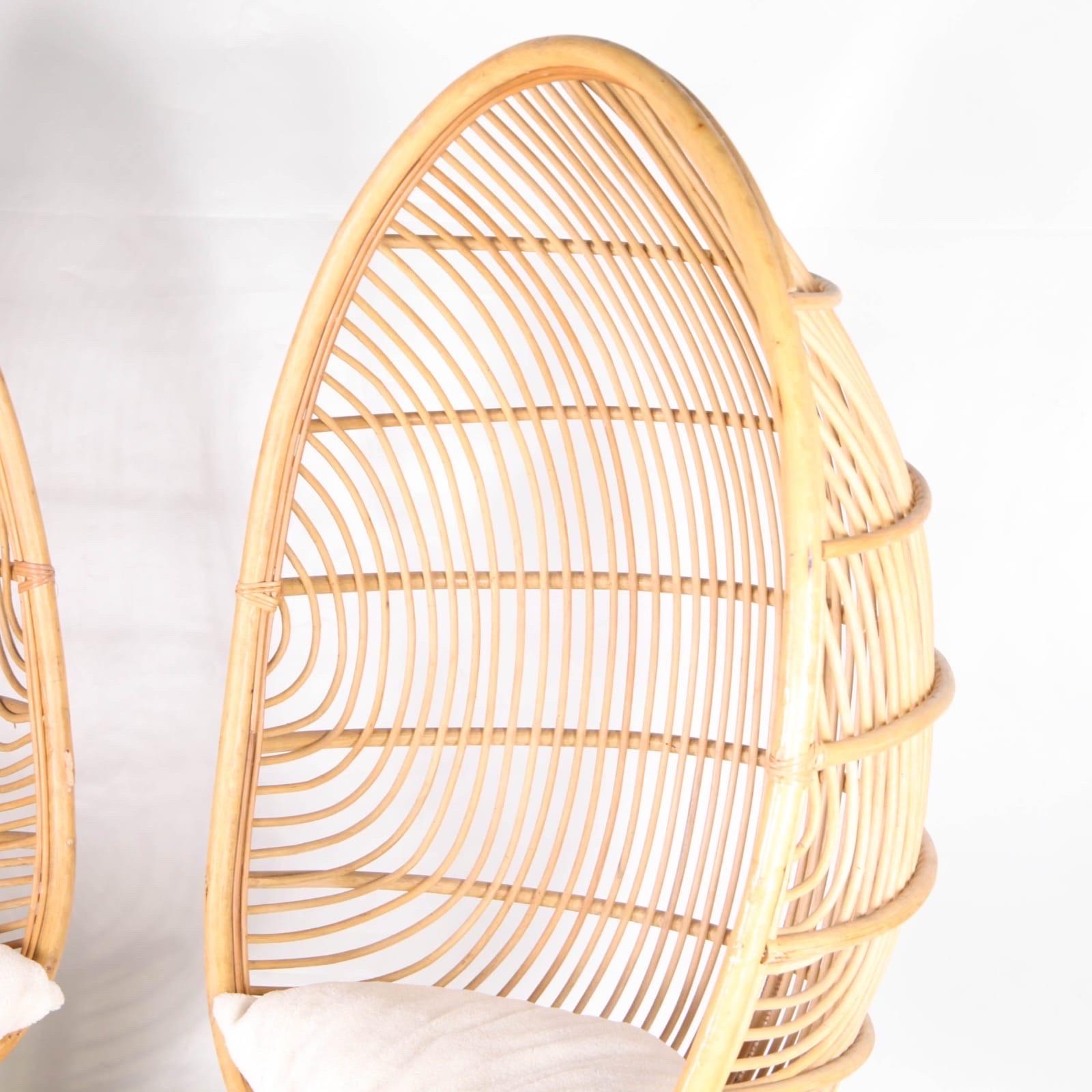 Rattan Coppia di poltrone in rattan in vendita