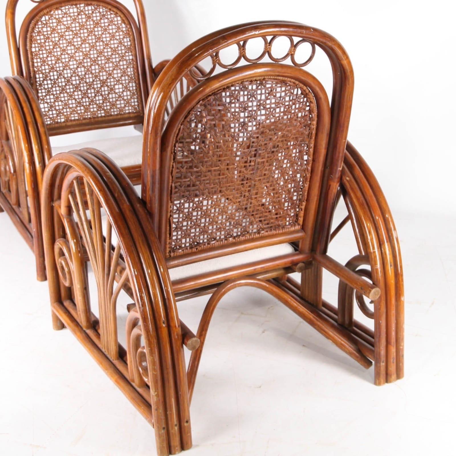 Coppia di poltrone in rattan in vendita 1