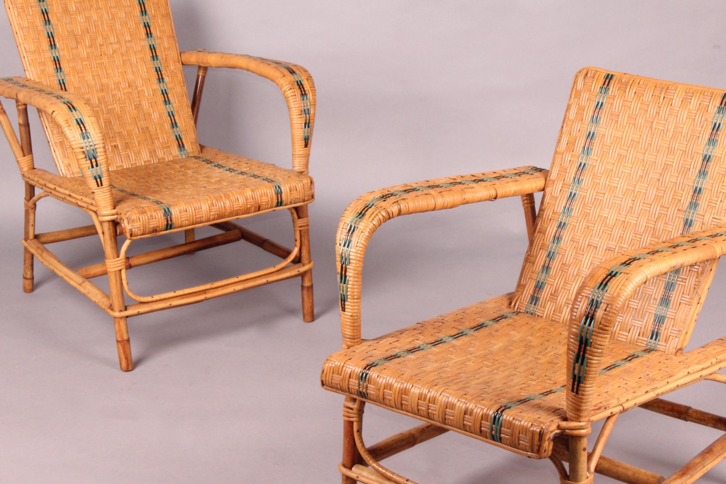 Pair of Rattan Armchairs 2