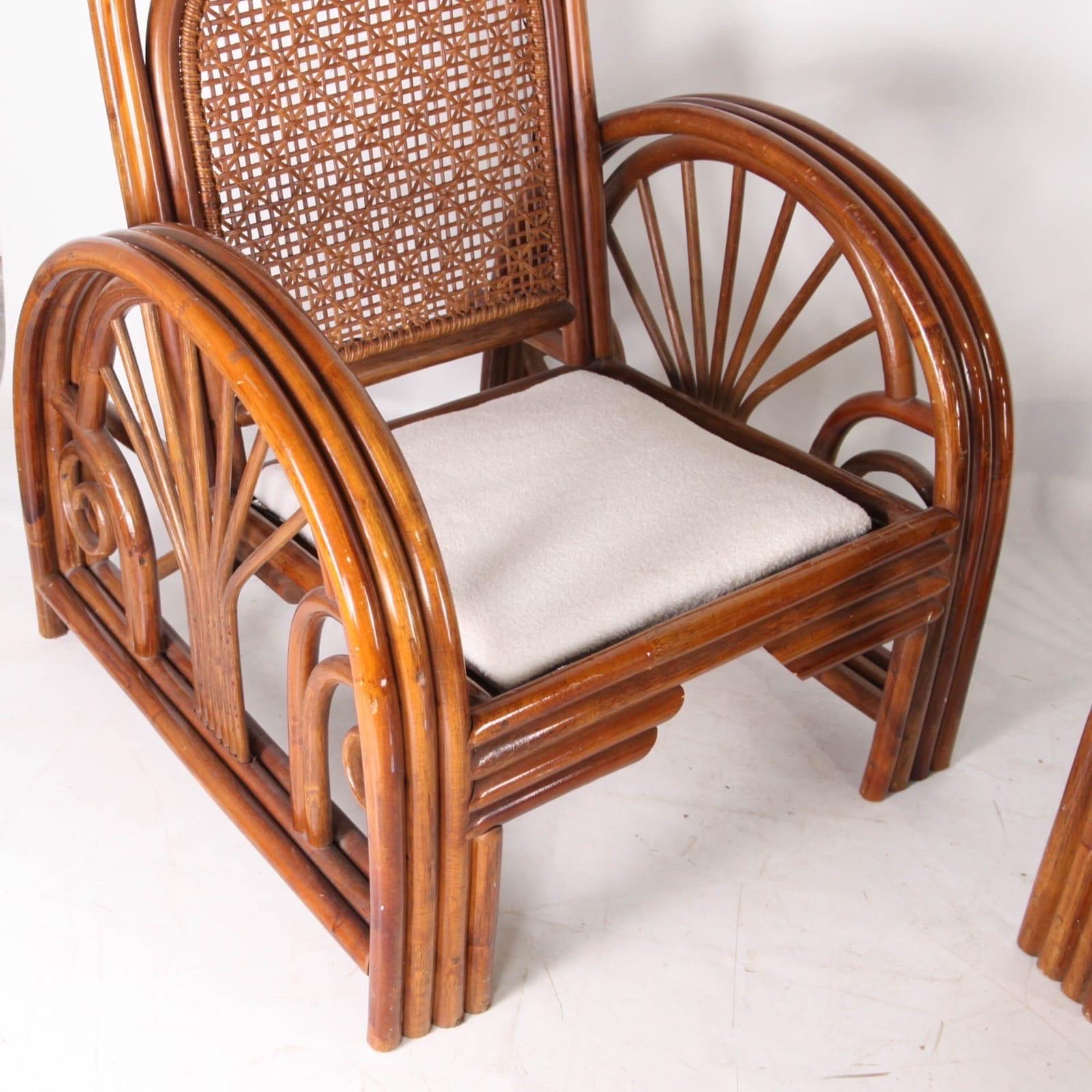 Coppia di poltrone in rattan in vendita 2