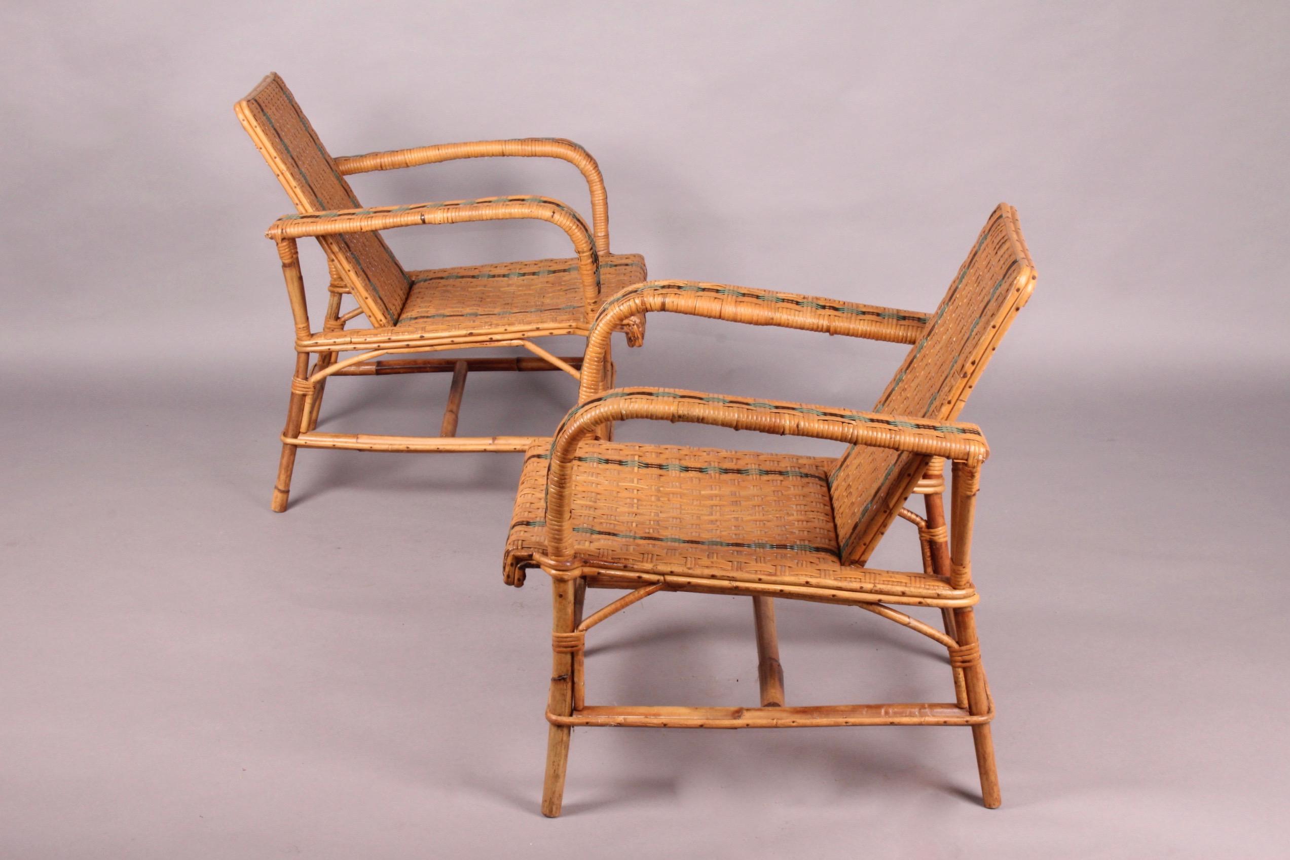 Pair of Rattan Armchairs 3