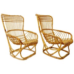 Vintage Pair of Rattan Armchairs