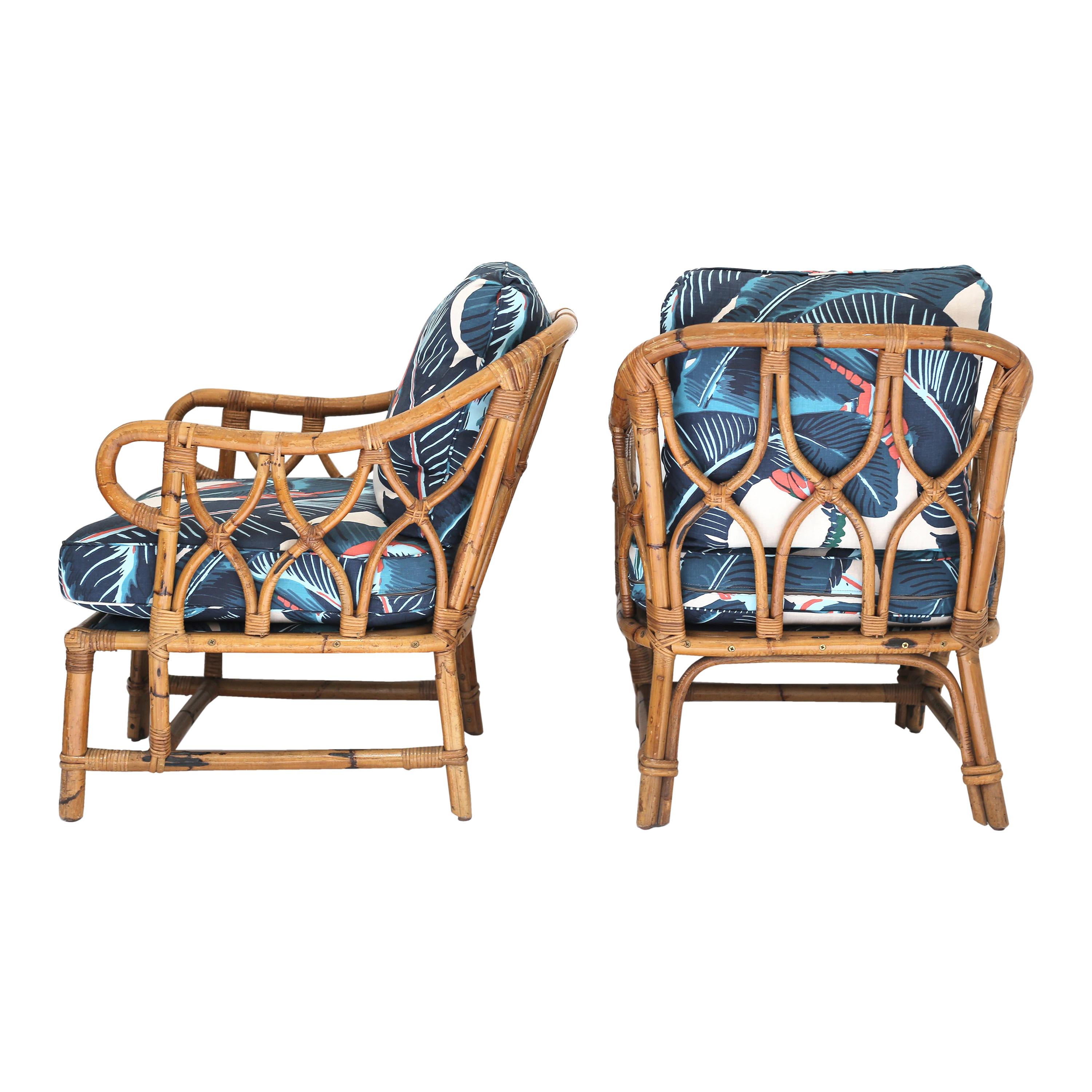 Pair of Rattan Armchairs at 1stdibs