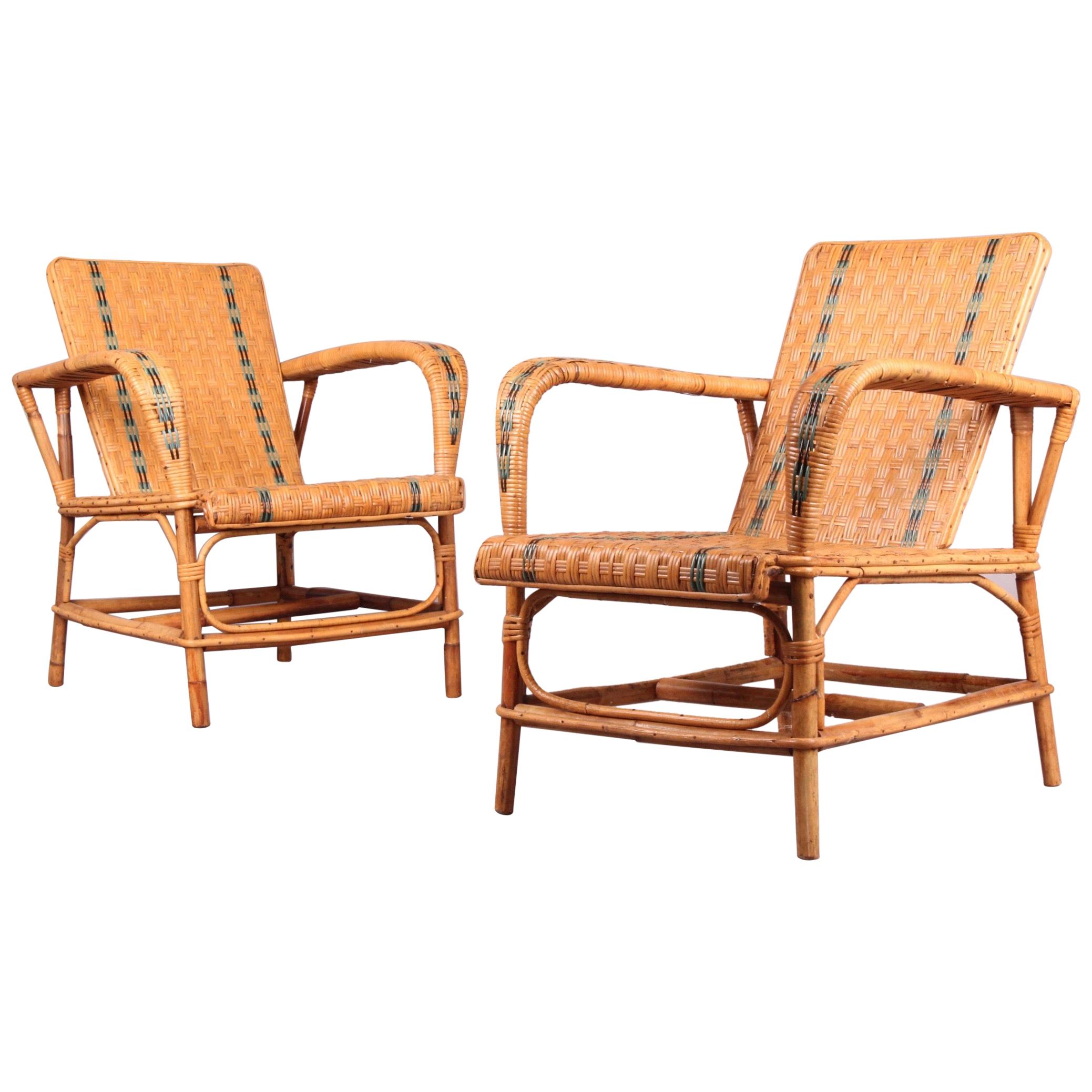 Pair of Rattan Armchairs