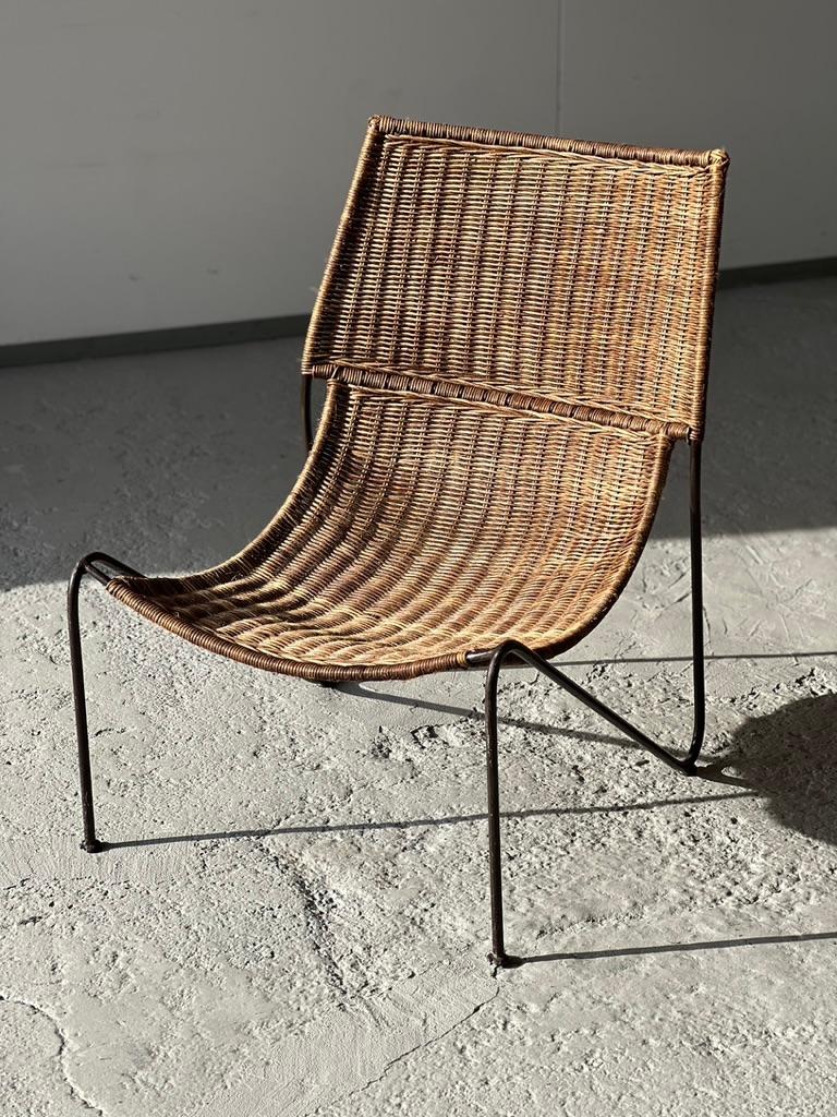 Pair of rattan armchairs Frederic Weinberg USA 1950 1