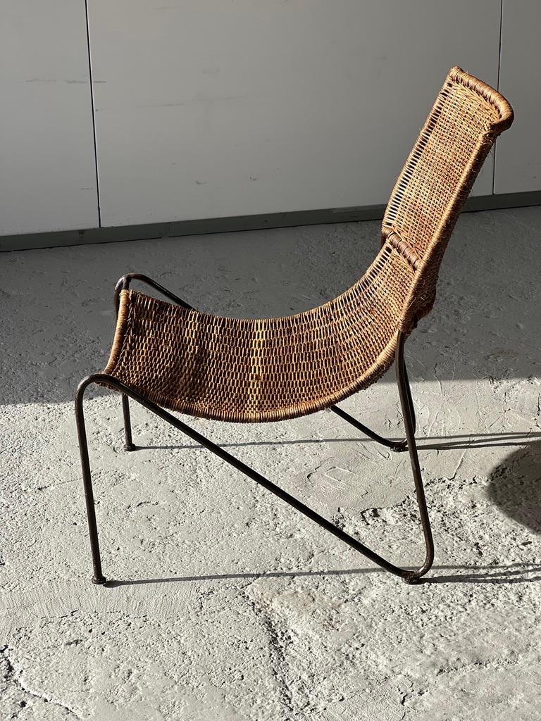 Pair of rattan armchairs Frederic Weinberg USA 1950 2