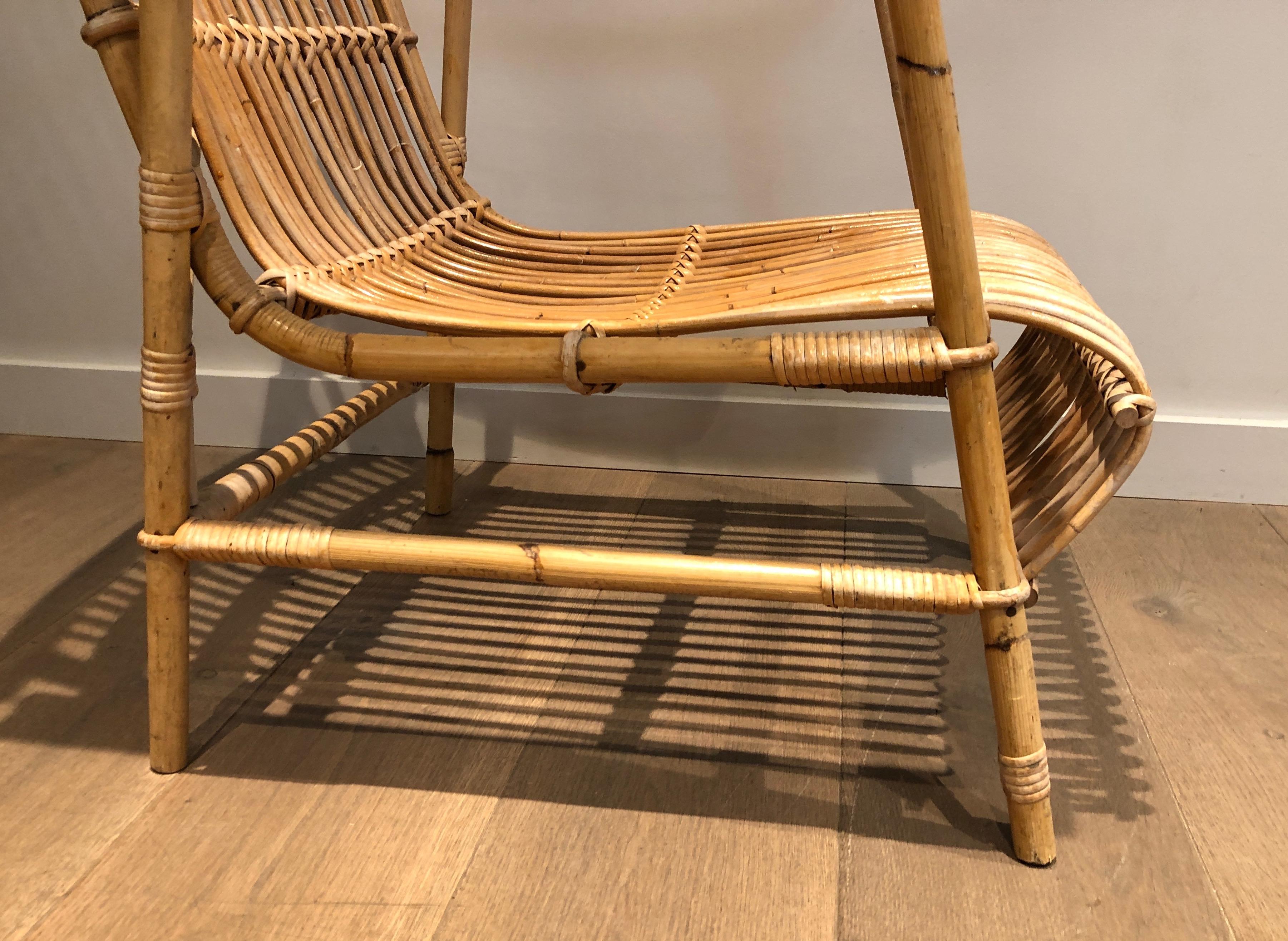 Pair of Rattan Armchairs. French Work, circa 1950 For Sale 15