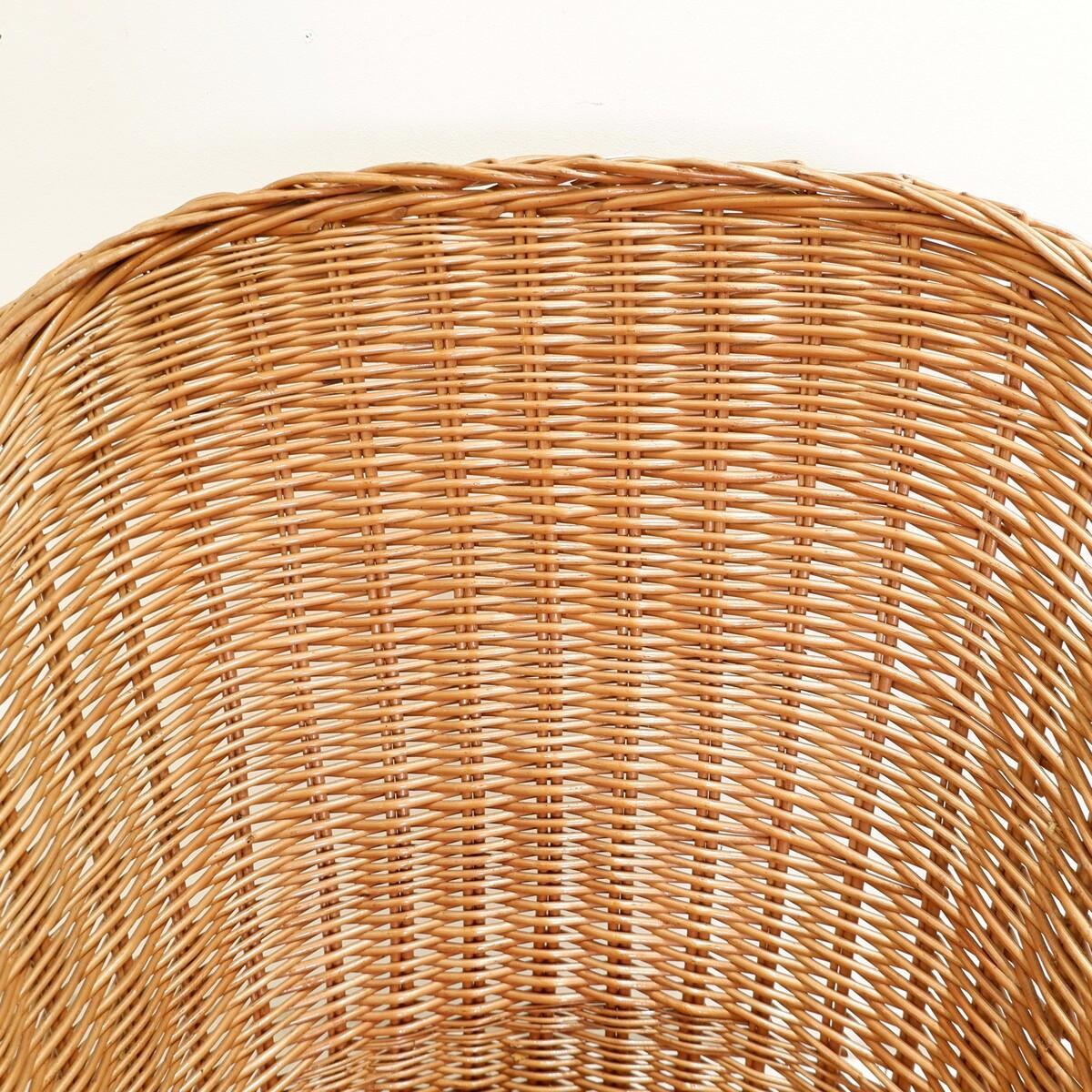 Rattan Pair of rattan armchairs from the 1960s, Italy For Sale
