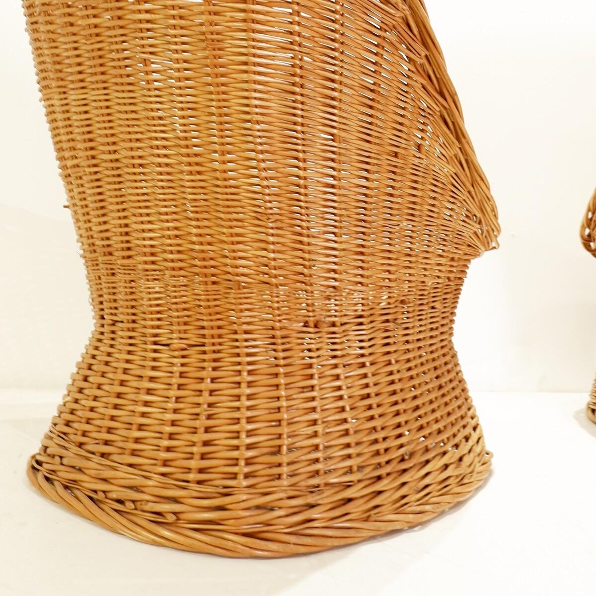 Pair of rattan armchairs from the 1960s, Italy For Sale 2