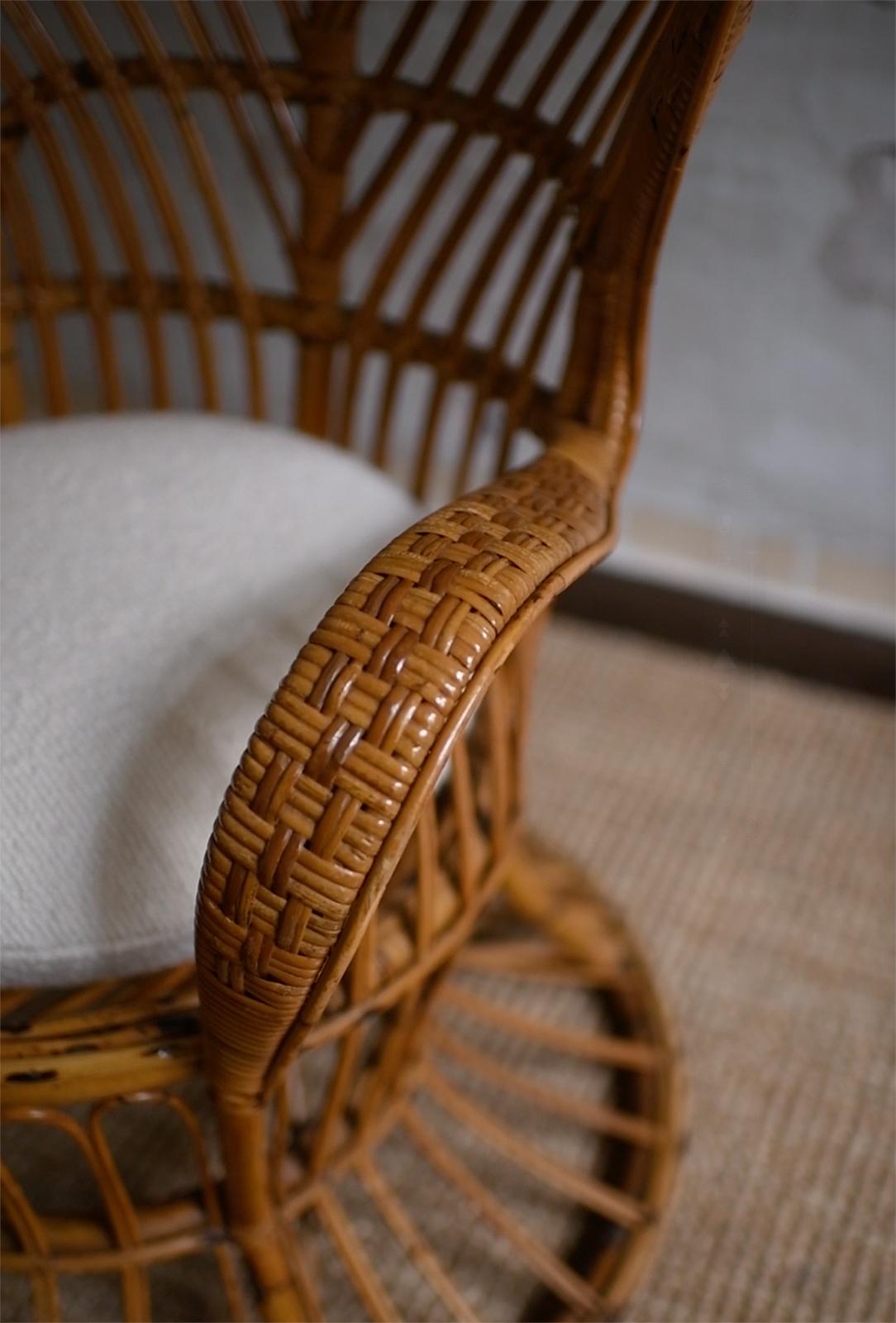 Pair of Rattan Armchairs in the style “Biancamano” by Gio Ponti & Lio Carminati 1