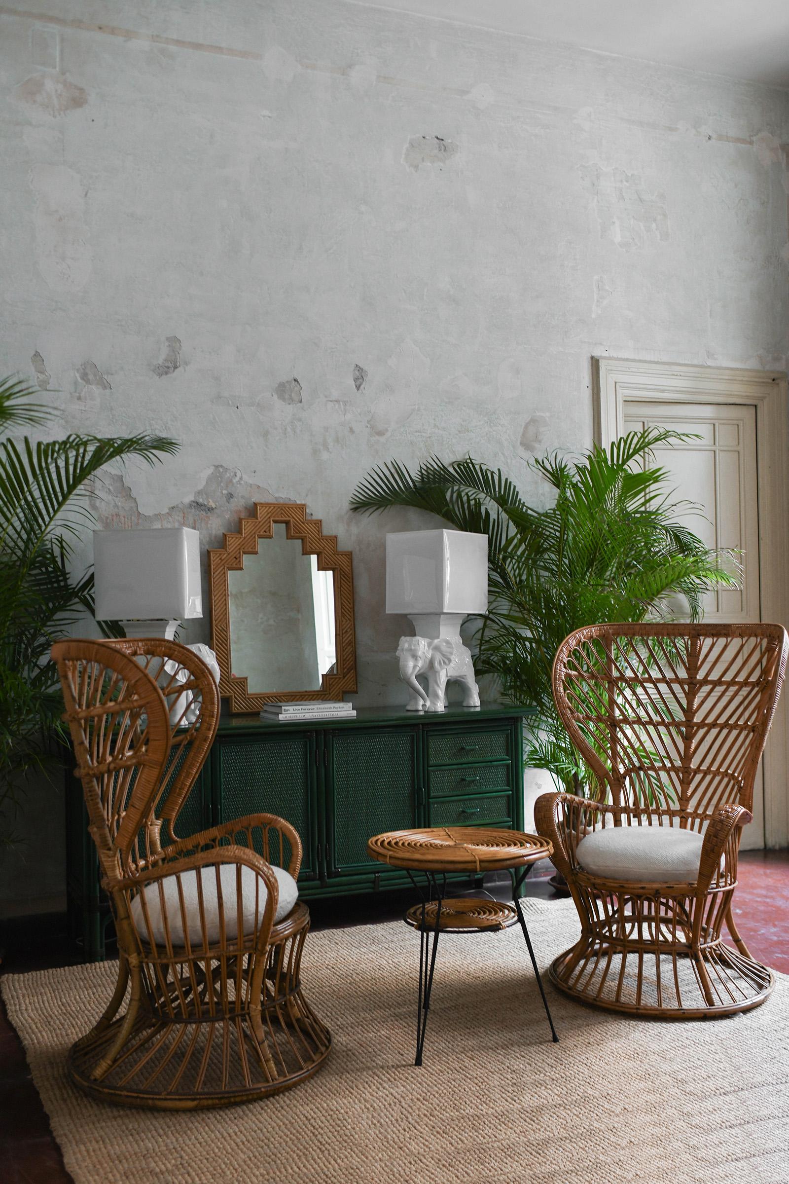 Pair of Rattan Armchairs in the style “Biancamano” by Gio Ponti & Lio Carminati 2