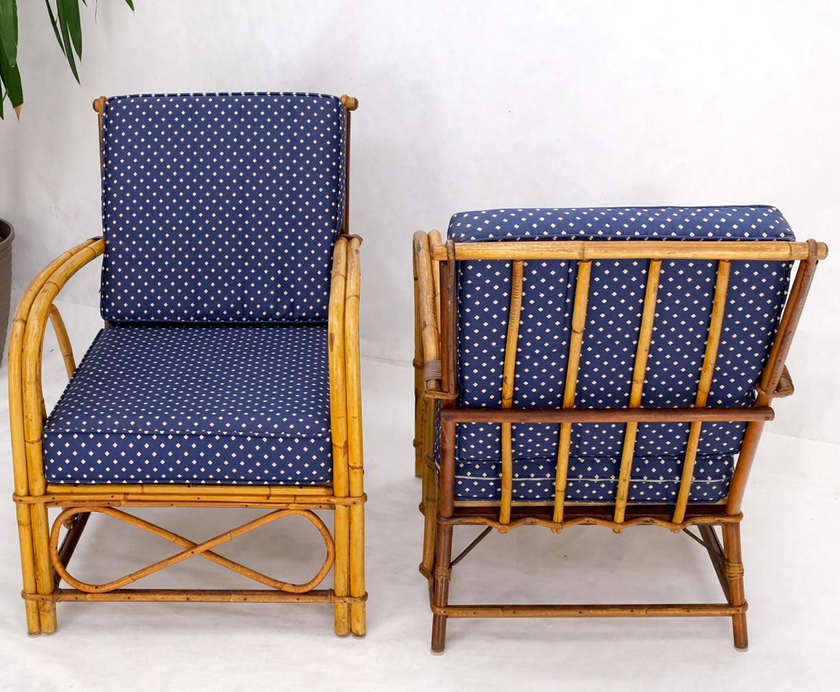 Pair of Rattan Bamboo Lounge Chairs 5