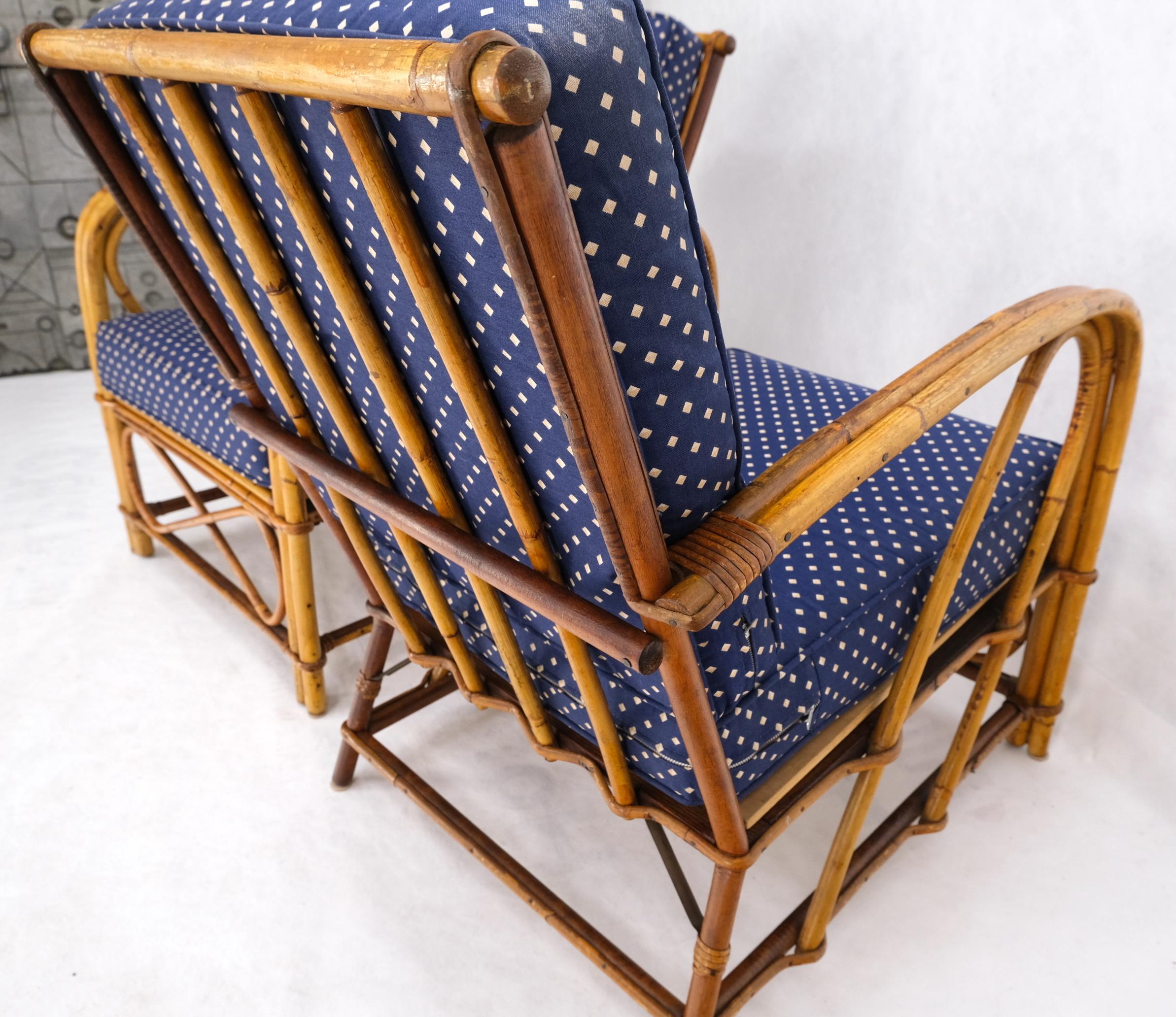 Pair of Rattan Bamboo Lounge Chairs 7