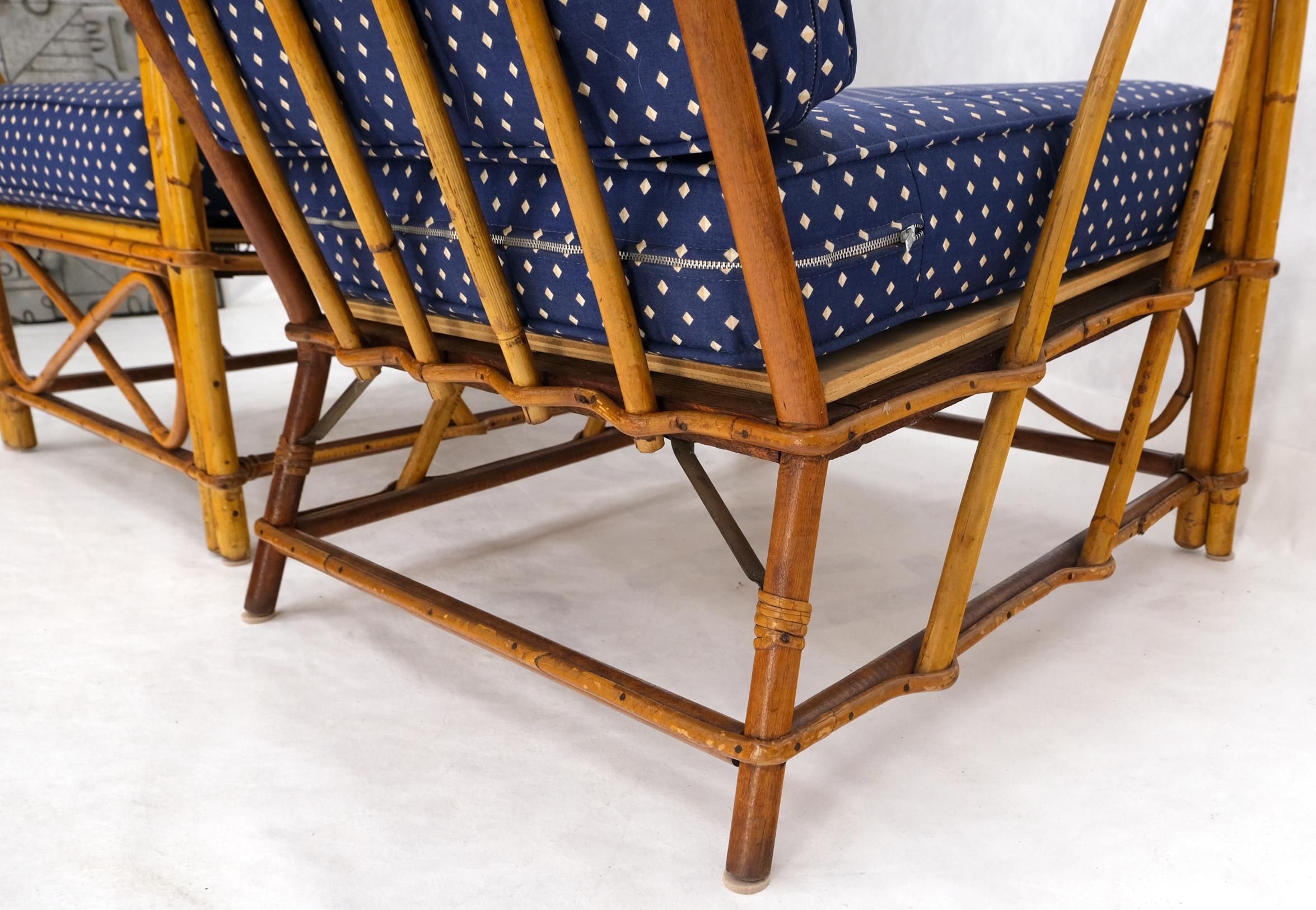 Pair of Rattan Bamboo Lounge Chairs 8