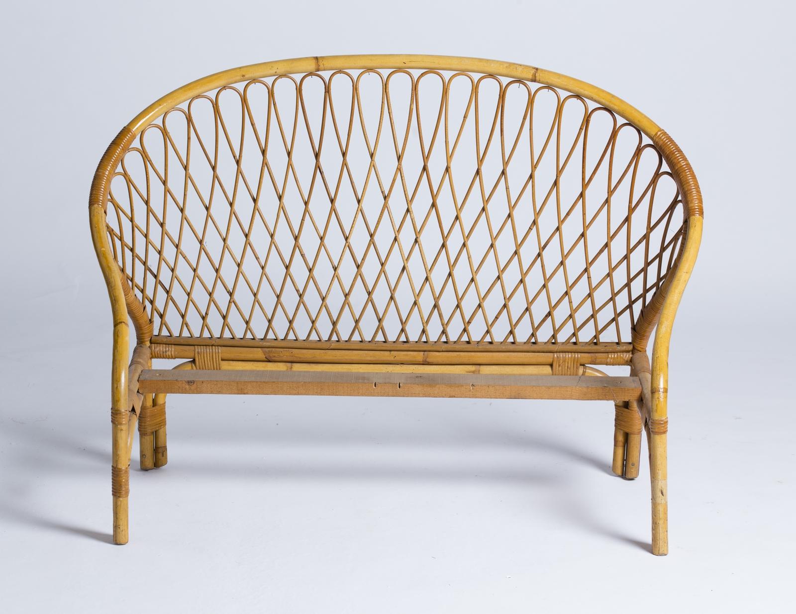 French Pair of Rattan Beds, Louis Sognot, circa 1955