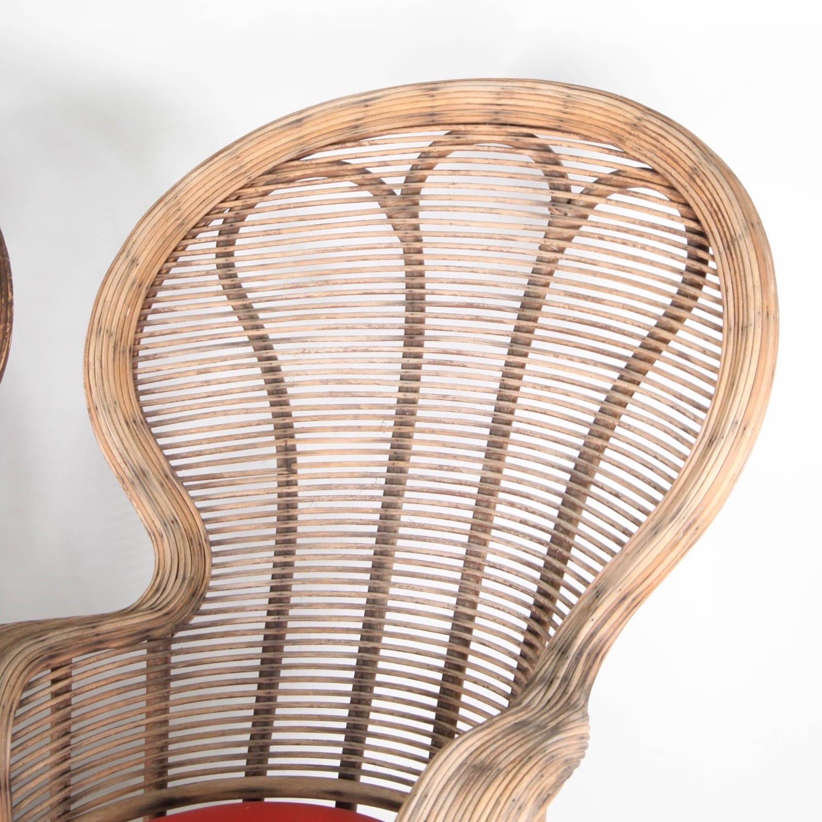 Paar Bergere-Stühle aus Rattan (Ende des 20. Jahrhunderts) im Angebot