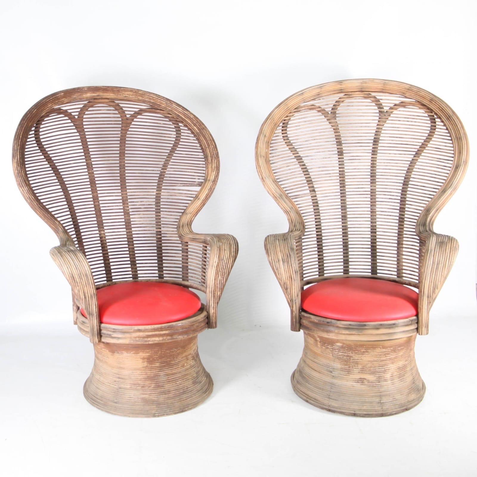 Paar Bergere-Stühle aus Rattan im Angebot 1