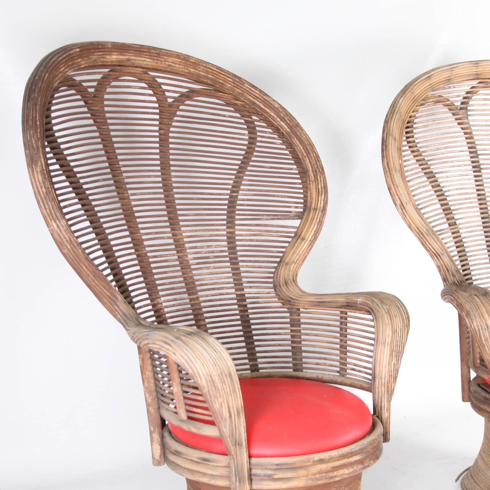 Paar Bergere-Stühle aus Rattan im Angebot 2