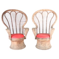 Pair of rattan bergere chairs