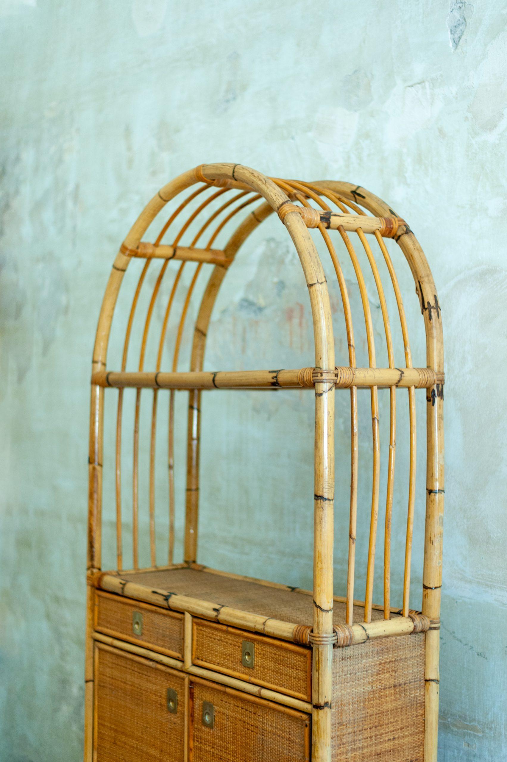 Pair of Rattan Bookshelf – 1980s For Sale 3