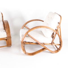 Paire de fauteuils " bretzel " en rotin