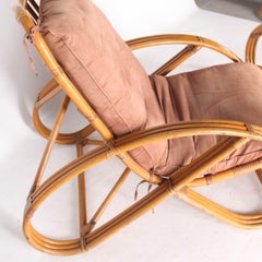 Pair of rattan « bretzel » armchairs
