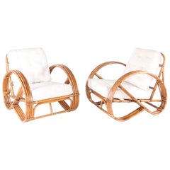 Paire de fauteuils " bretzel " en rotin