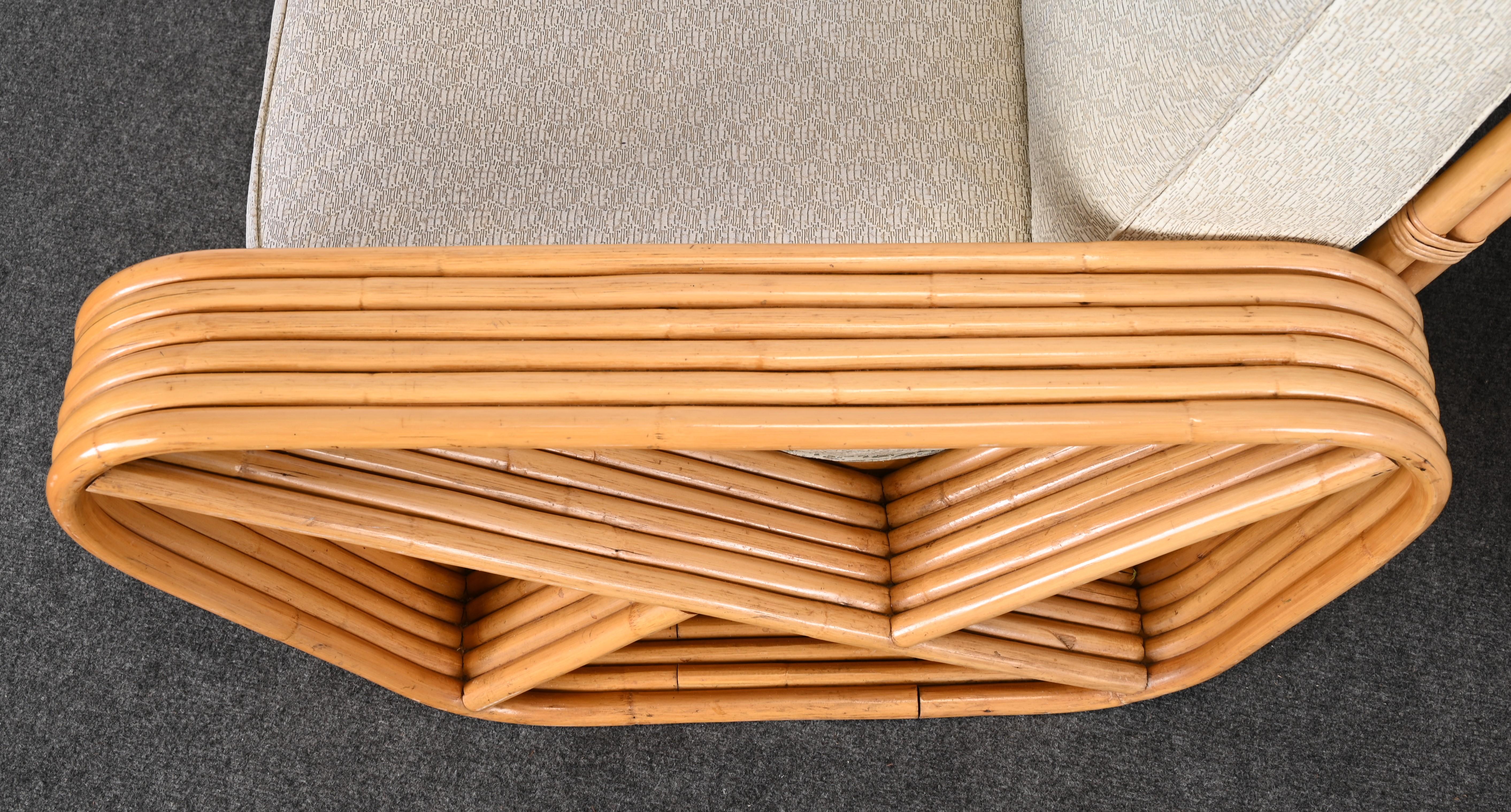 Pair of Rattan Chairs and Ottoman in the Manner of Paul Frankl, 1940s 6