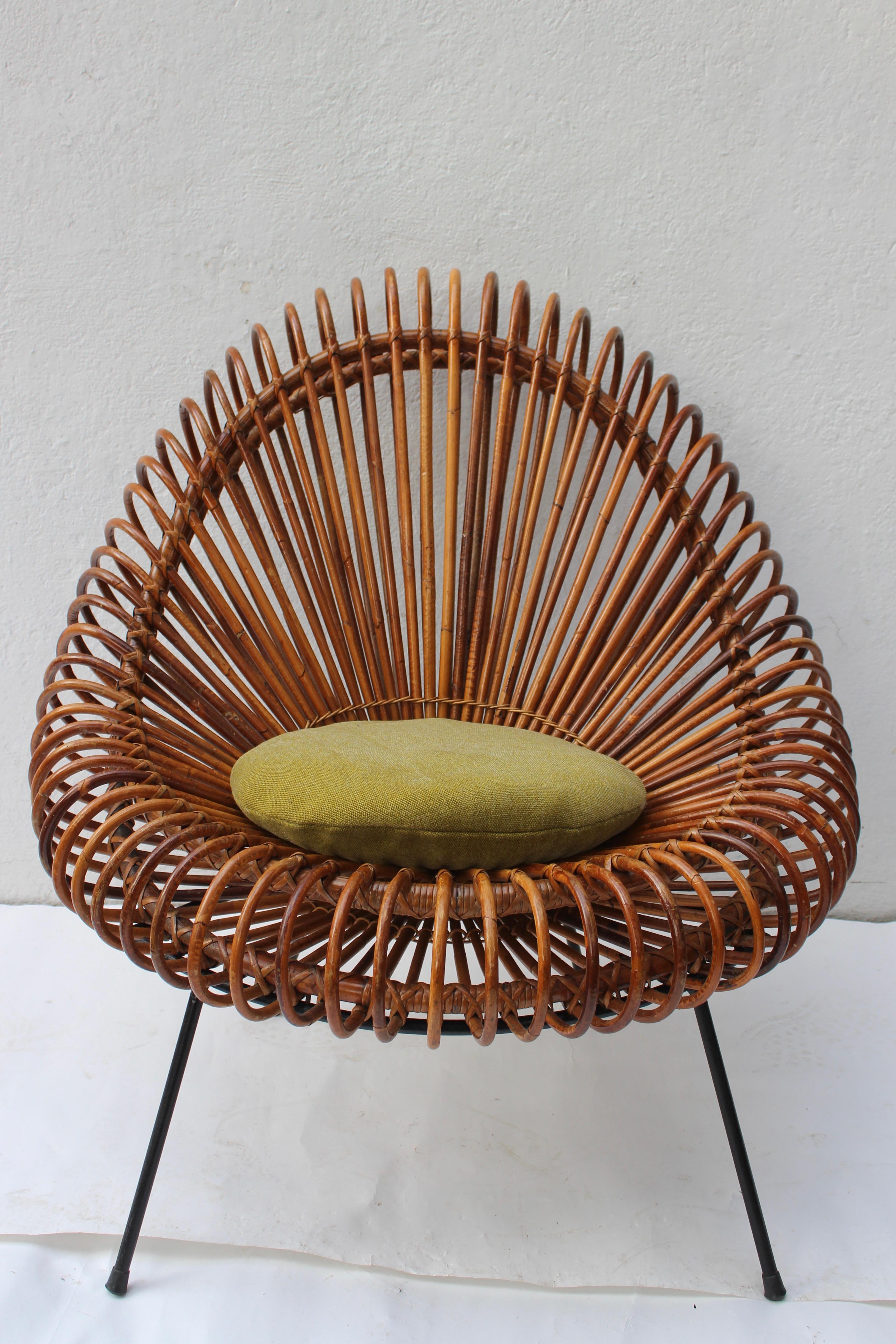 Pair of Rattan Chairs by Janine Abraham and Dirk Jan Rol In Excellent Condition In East Hampton, NY