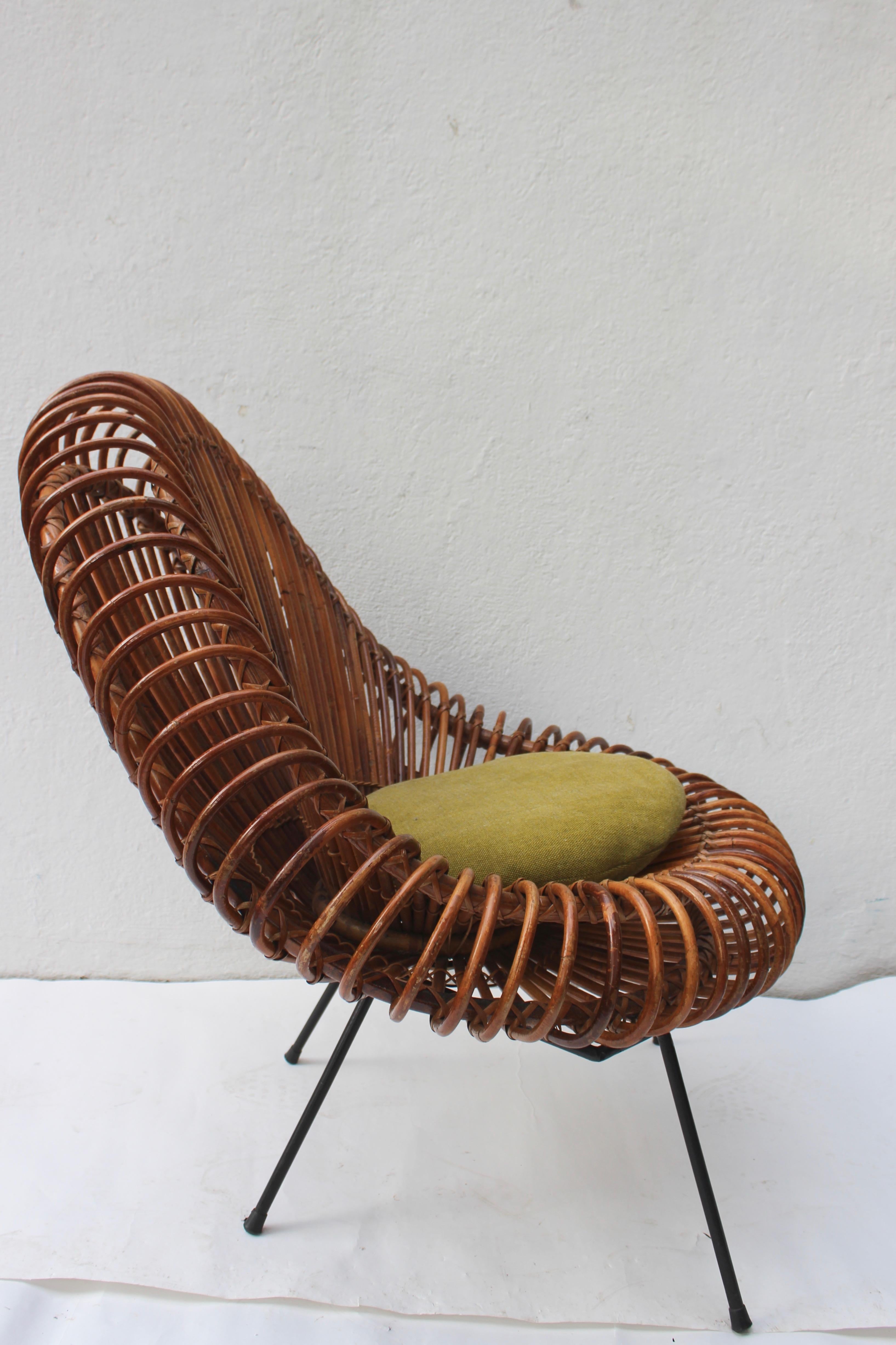 Mid-20th Century Pair of Rattan Chairs by Janine Abraham and Dirk Jan Rol
