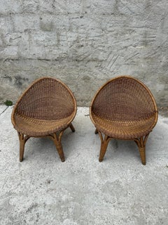 Pair of rattan chairs from the 60's