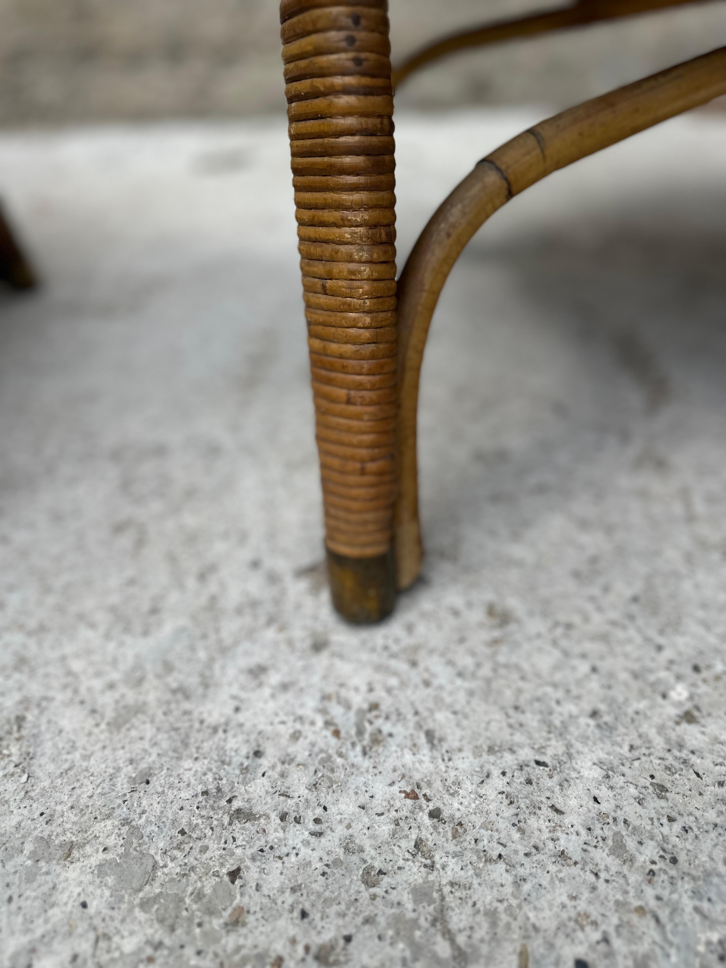 Mid-20th Century Pair of rattan chairs from the 60's For Sale