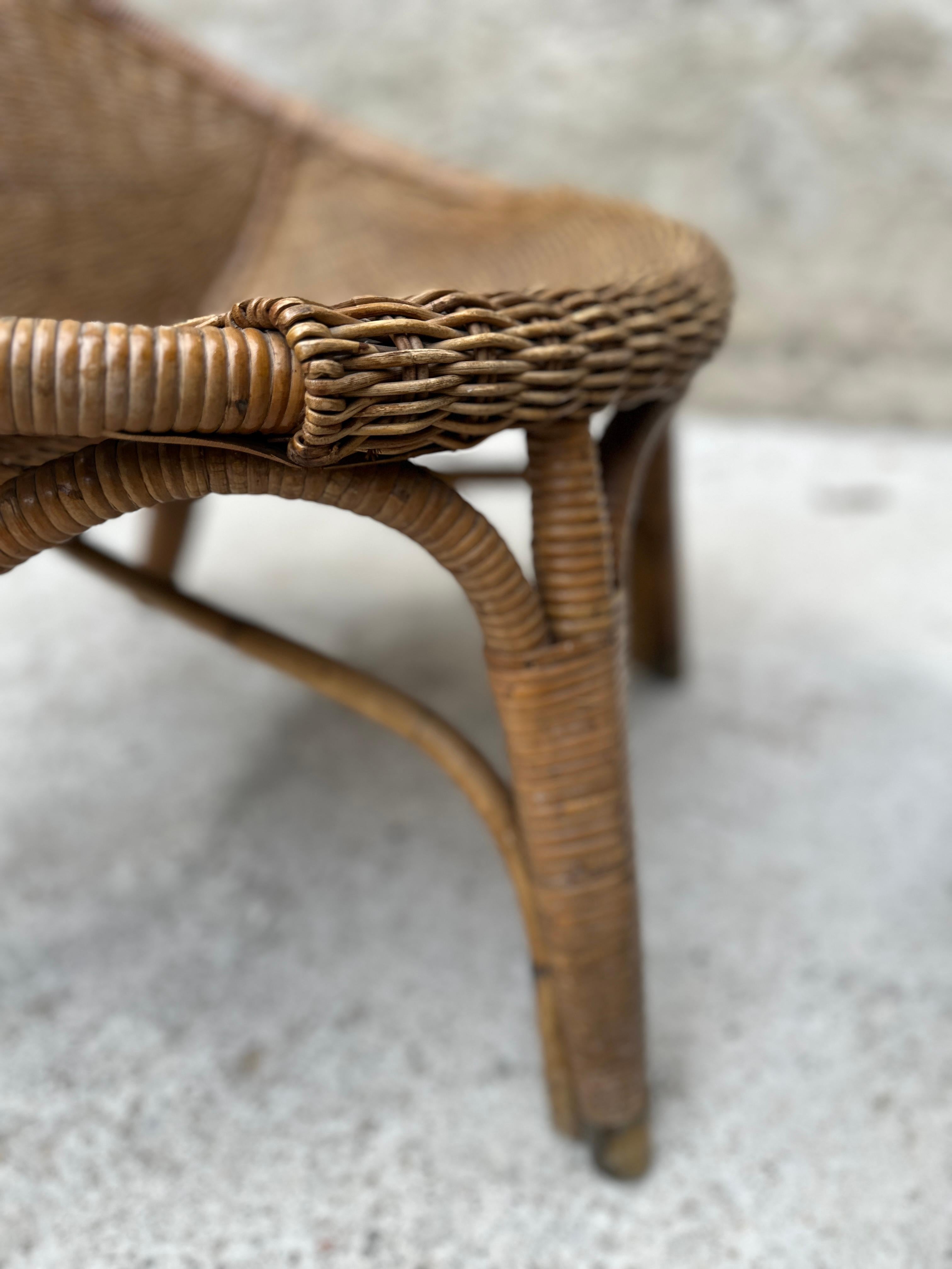 Pair of rattan chairs from the 60's For Sale 1
