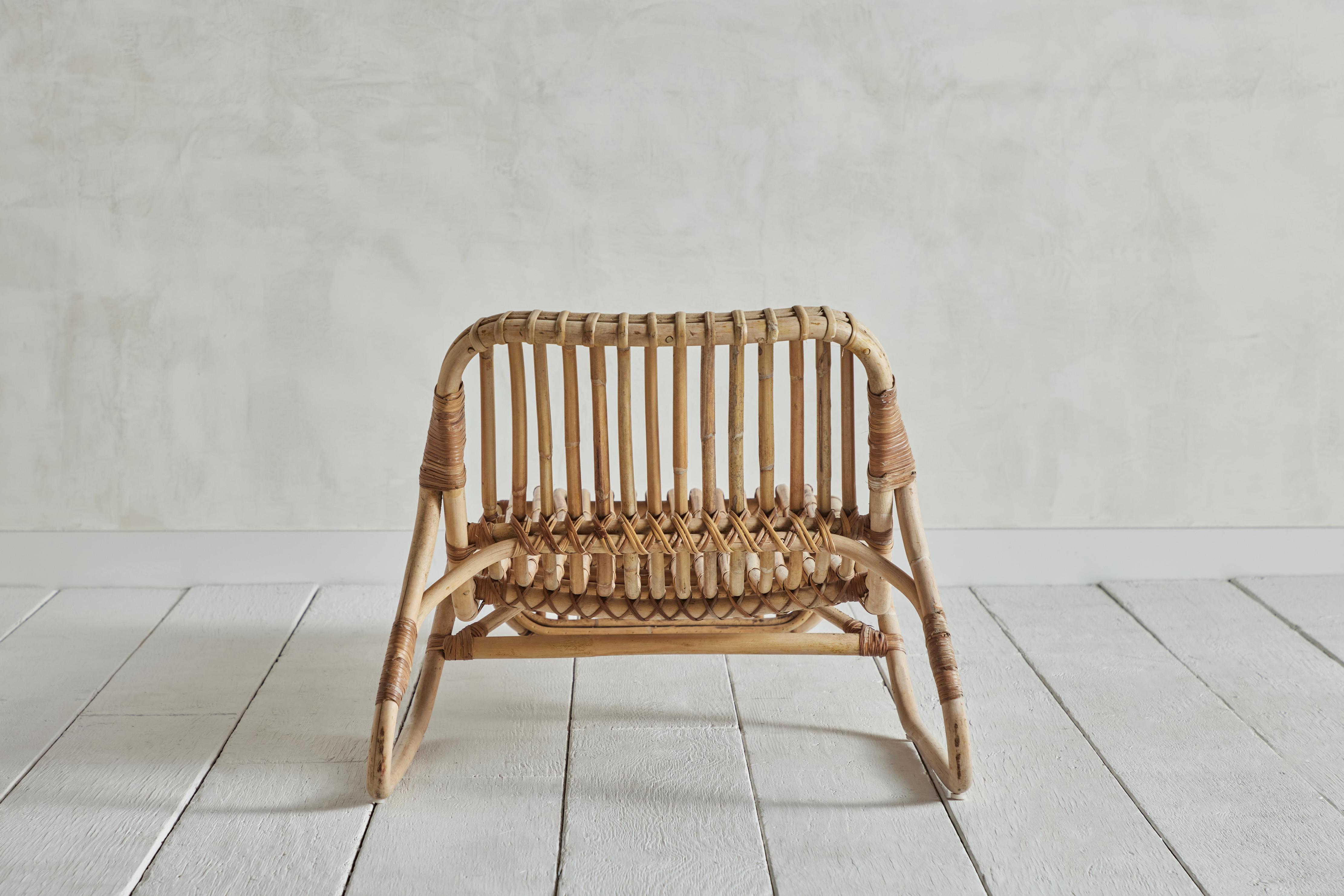 Bamboo Pair of Rattan Chaise Lounges