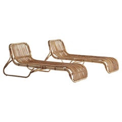 Used Pair of Rattan Chaise Lounges