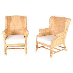 Paar Rattan-Clubsessel