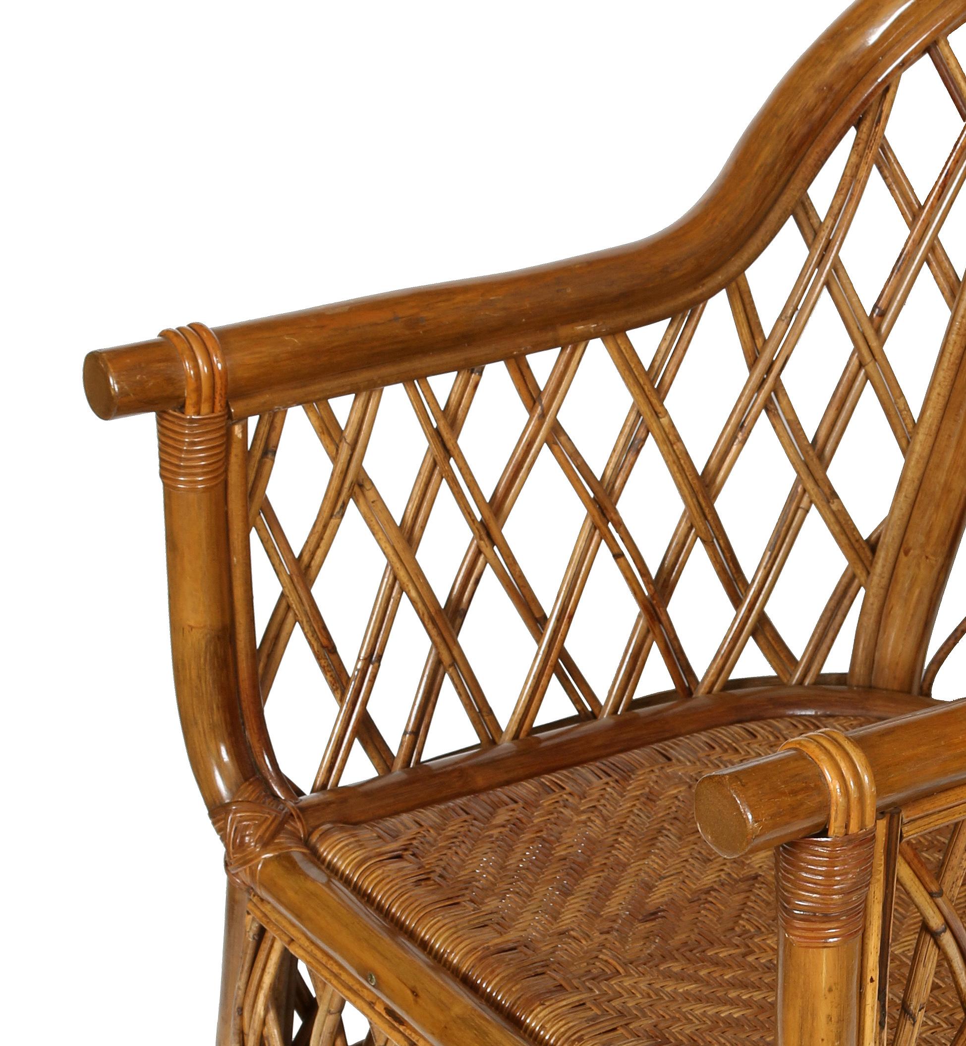 Pair of Rattan Club Chairs 1