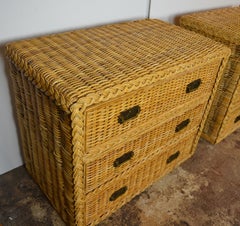 Commodes en rotin Ensemble de 2